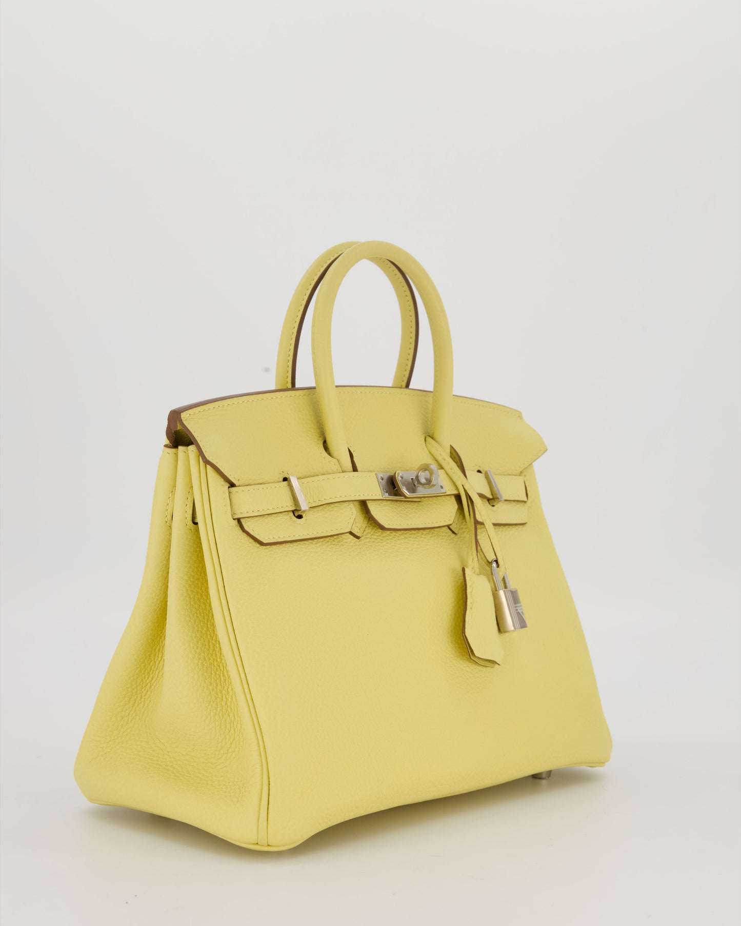 Hermès Birkin 25 Retourne Bag in Jaune Poussin Togo Leather with Palladium Hardware