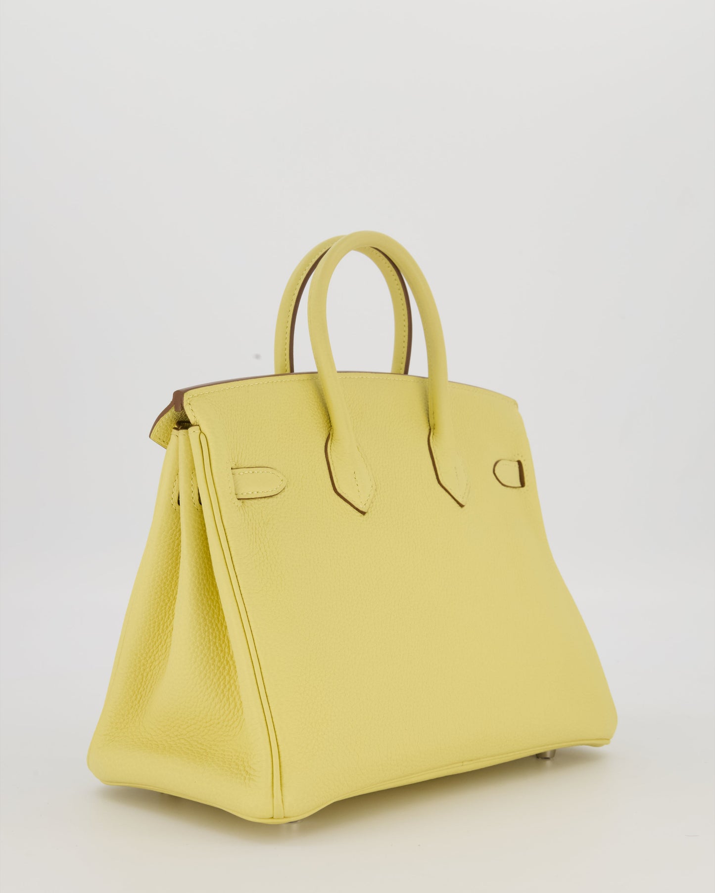 Hermès Birkin 25 Retourne Bag in Jaune Poussin Togo Leather with Palladium Hardware
