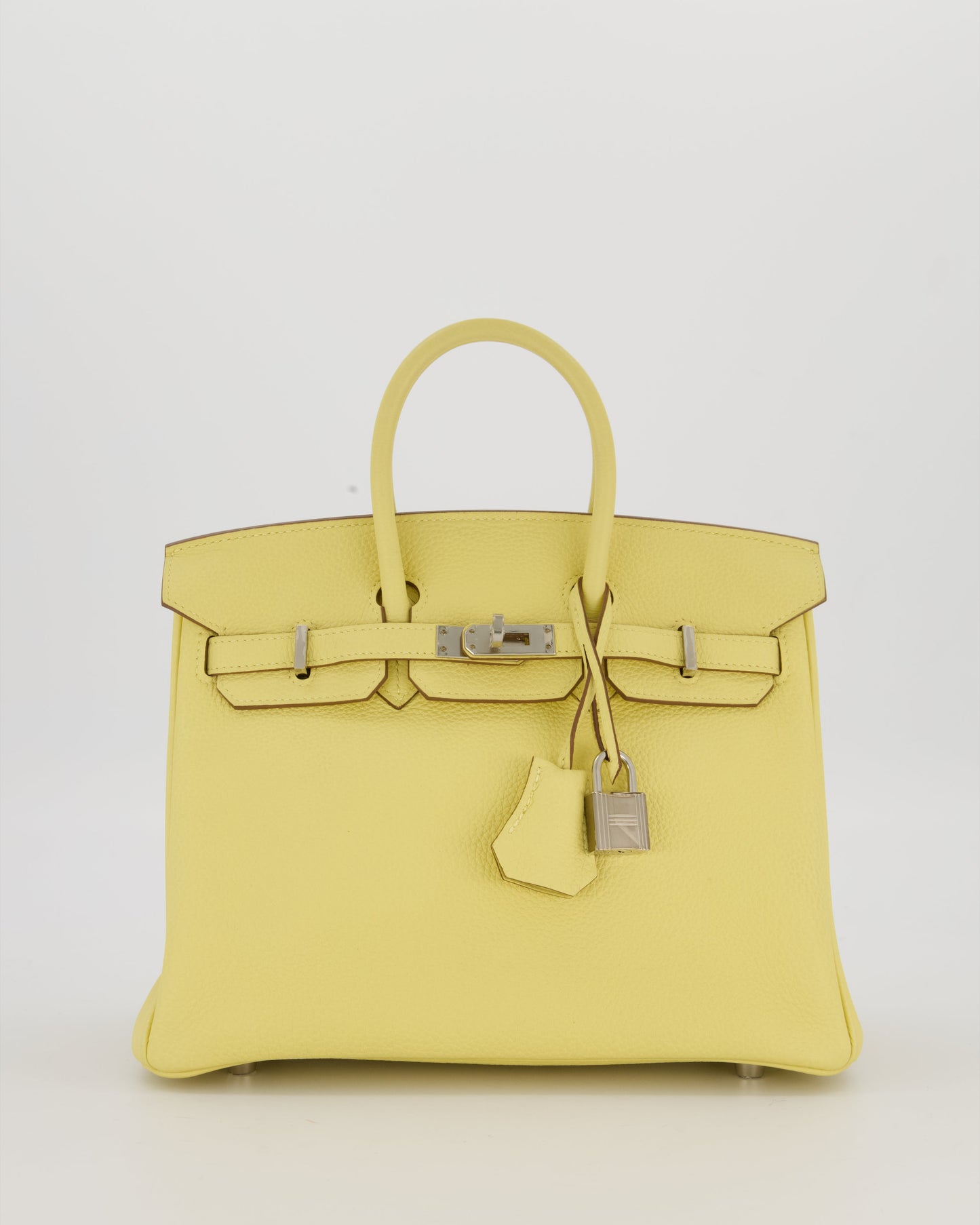 Hermès Birkin 25 Retourne Bag in Jaune Poussin Togo Leather with Palladium Hardware
