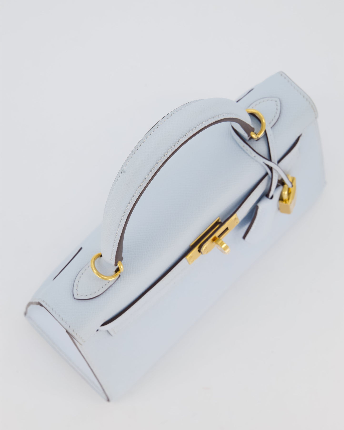 *HOLY GRAIL* Hermès Kelly 25 Sellier Bag in Bleu Brume Epsom Leather with Gold Hardware