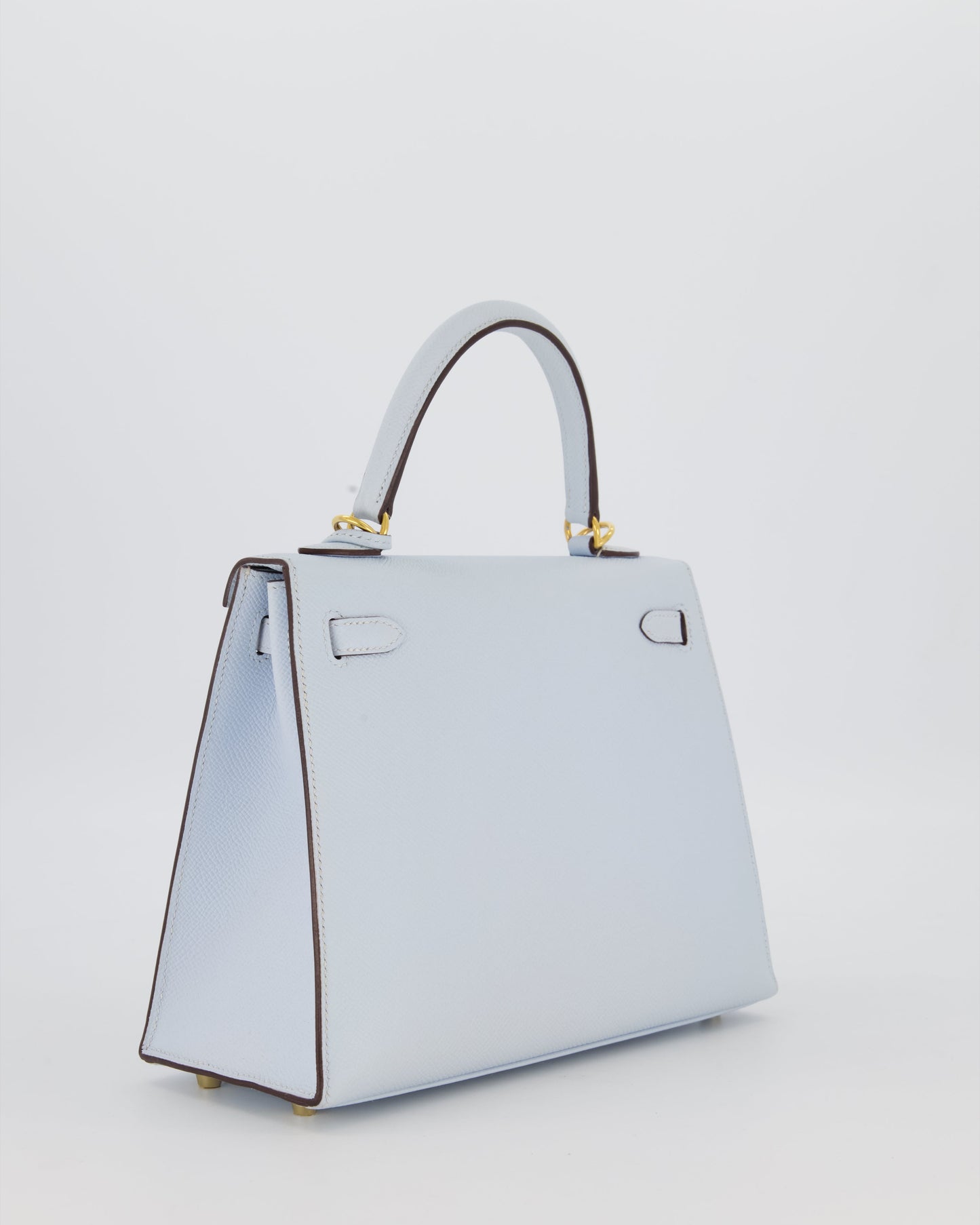 *HOLY GRAIL* Hermès Kelly 25 Sellier Bag in Bleu Brume Epsom Leather with Gold Hardware