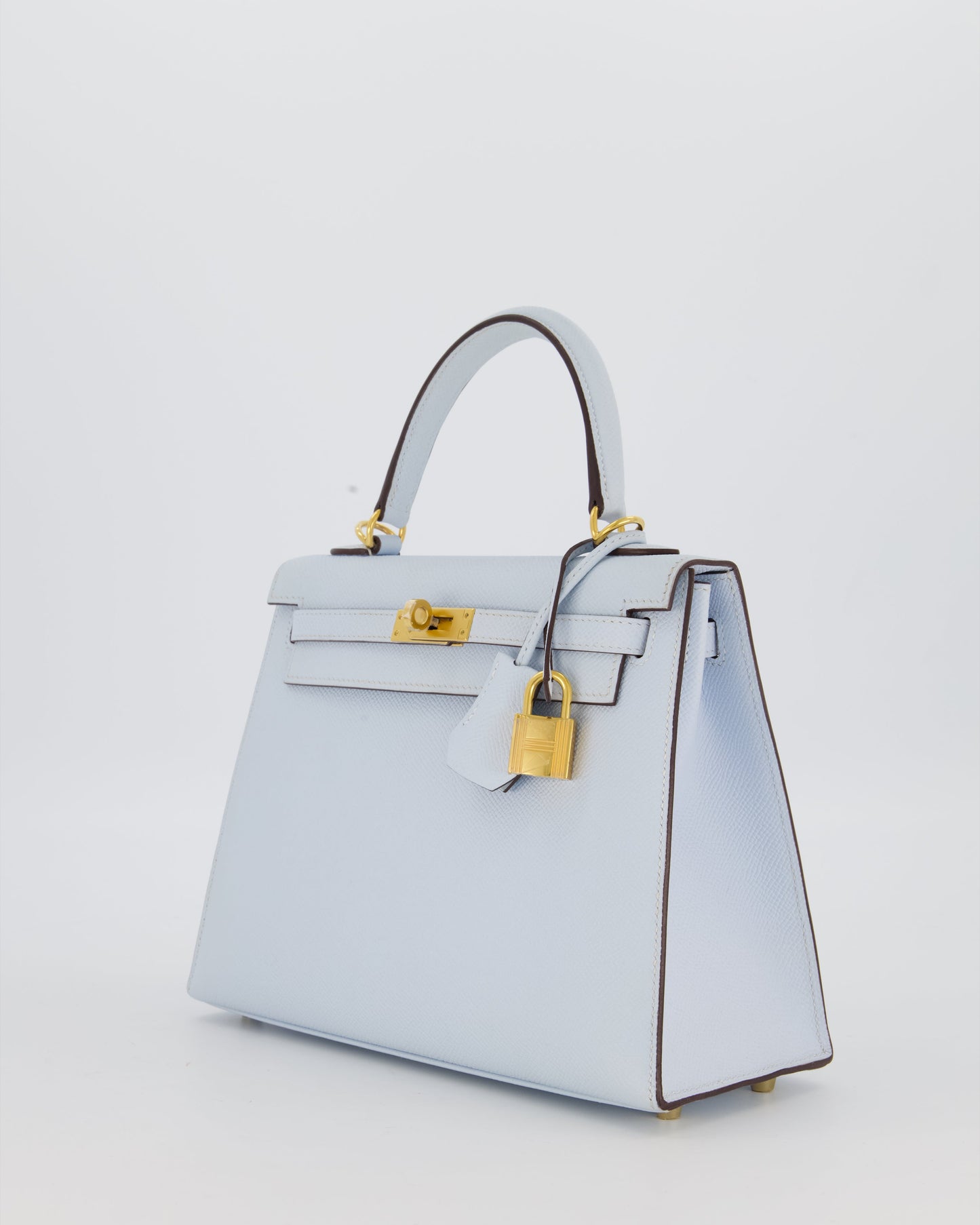 *HOLY GRAIL* Hermès Kelly 25 Sellier Bag in Bleu Brume Epsom Leather with Gold Hardware