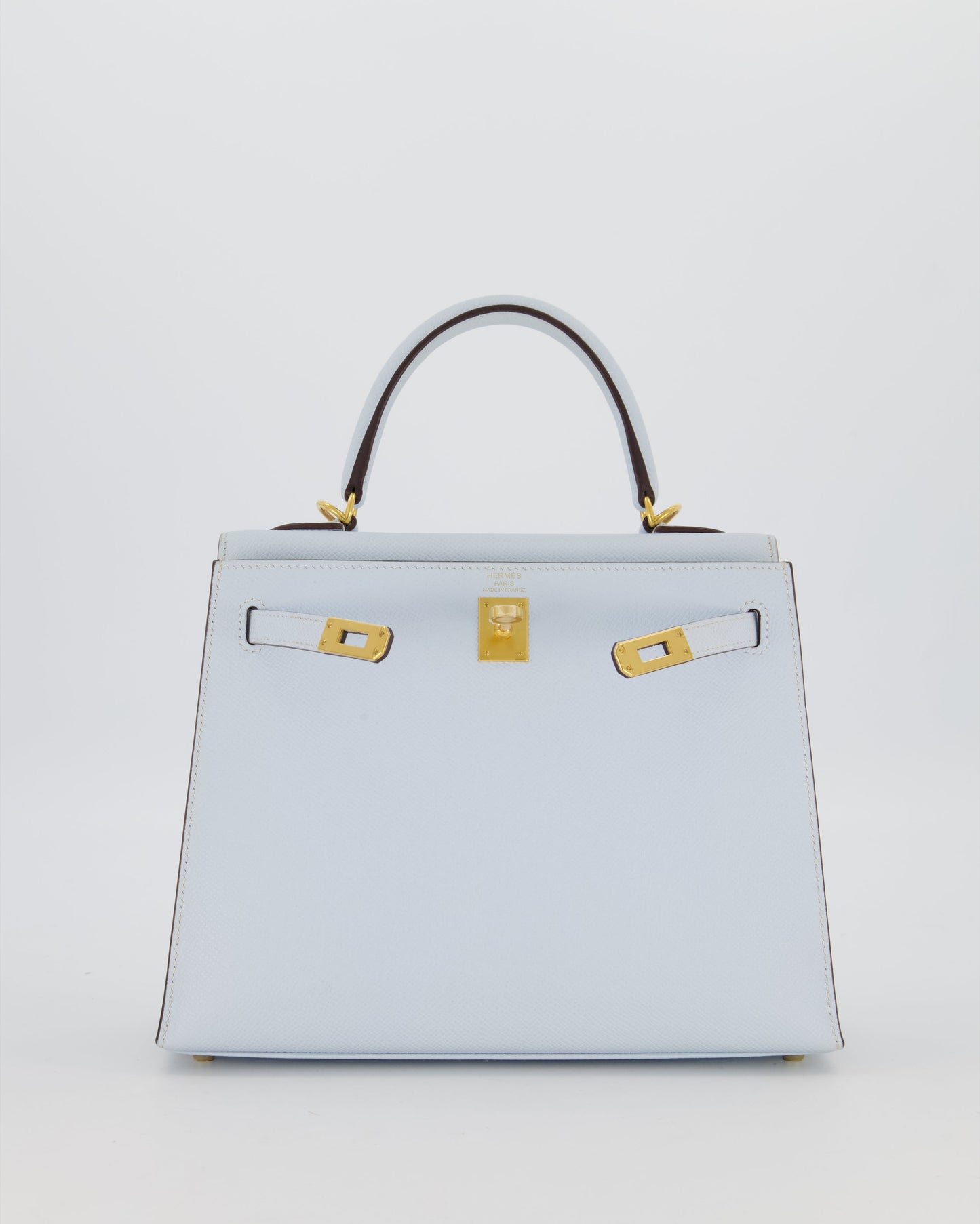 *HOLY GRAIL* Hermès Kelly 25 Sellier Bag in Bleu Brume Epsom Leather with Gold Hardware