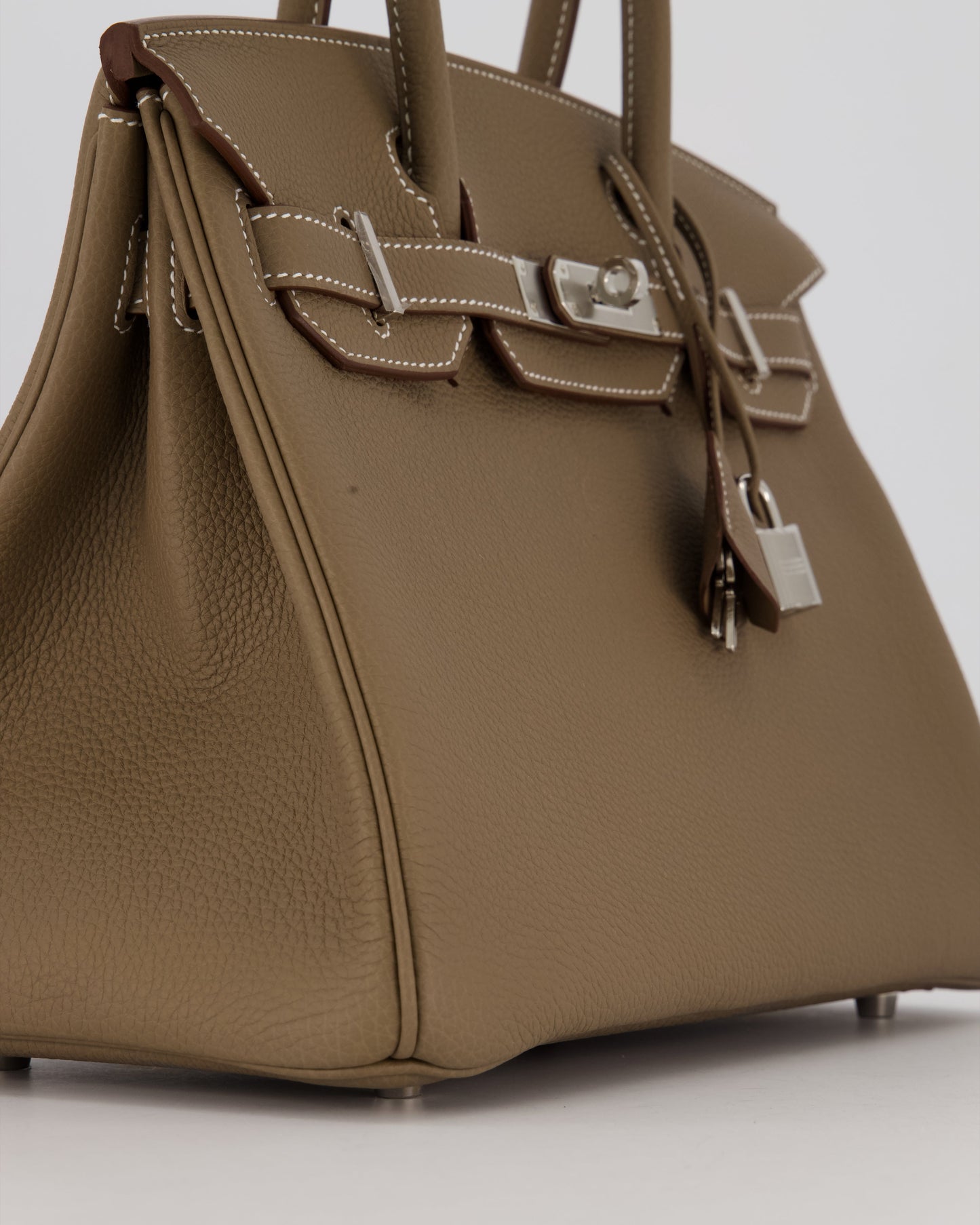 *HOLY GRAIL* Hermès Birkin 30 Retourne Bag in Etoupe Togo Leather with Palladium Hardware