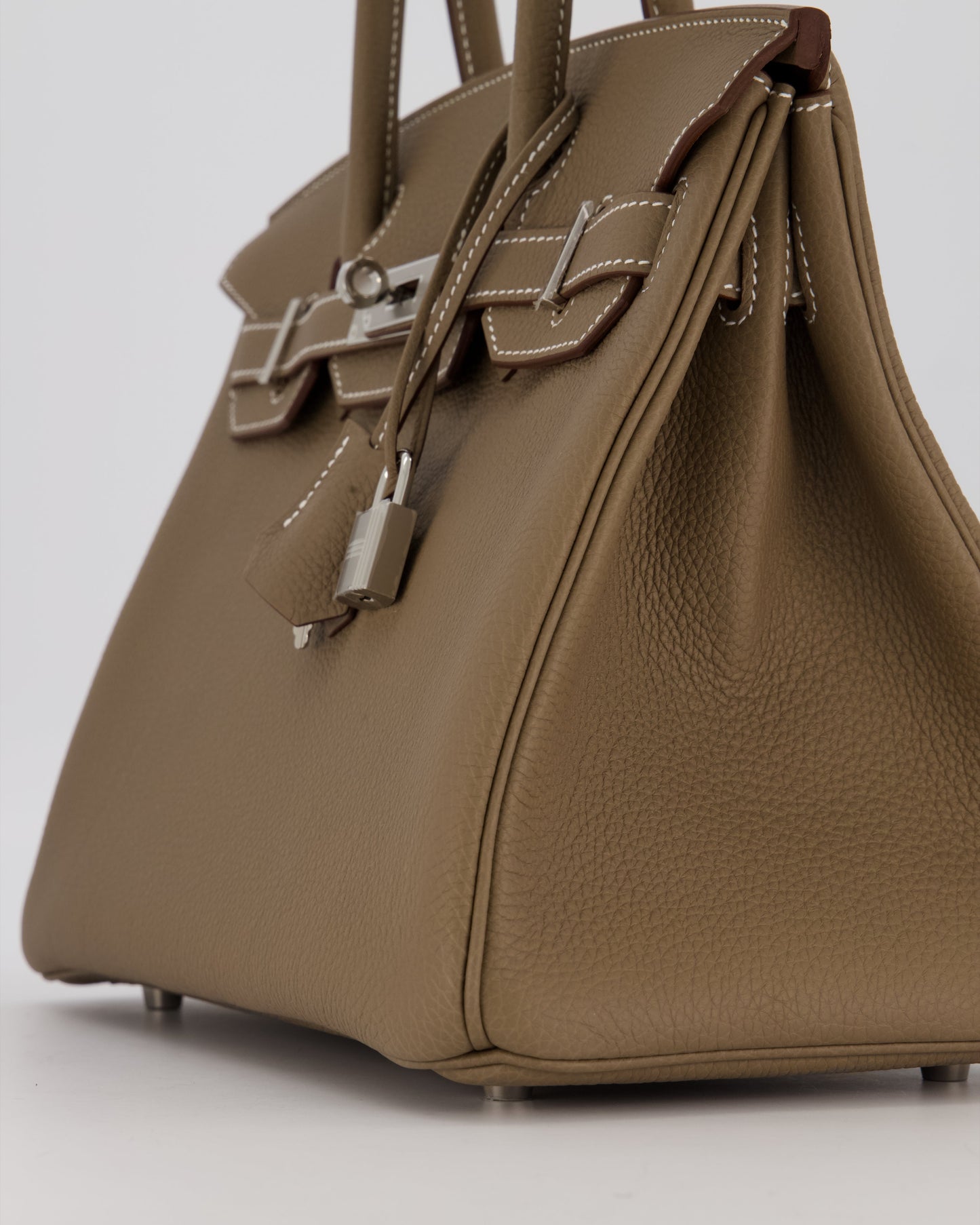 *HOLY GRAIL* Hermès Birkin 30 Retourne Bag in Etoupe Togo Leather with Palladium Hardware