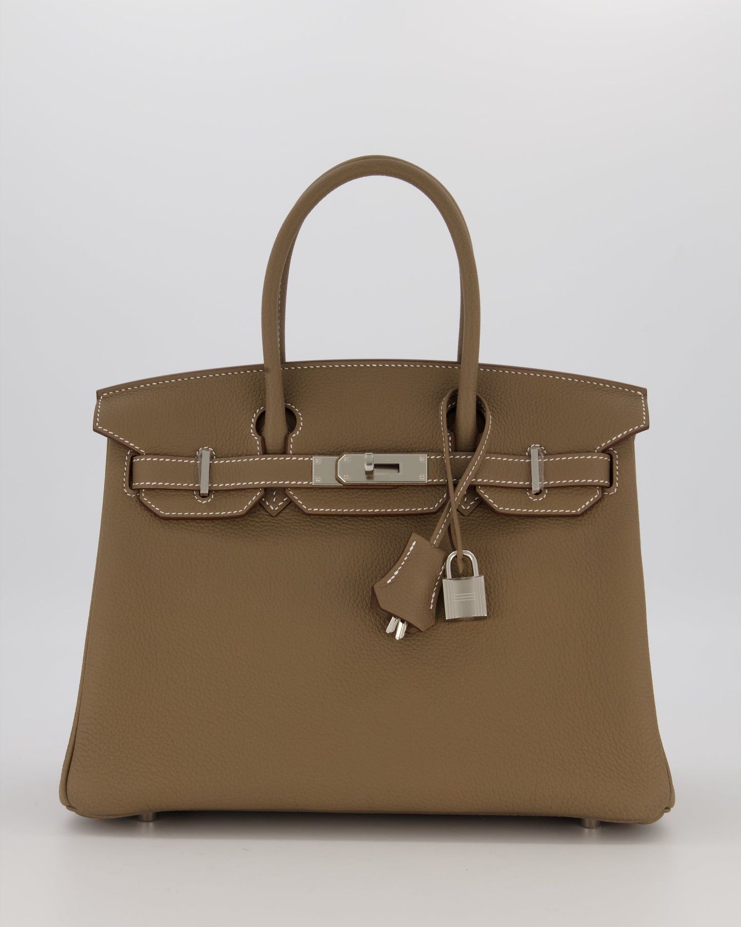 *HOLY GRAIL* Hermès Birkin 30 Retourne Bag in Etoupe Togo Leather with Palladium Hardware