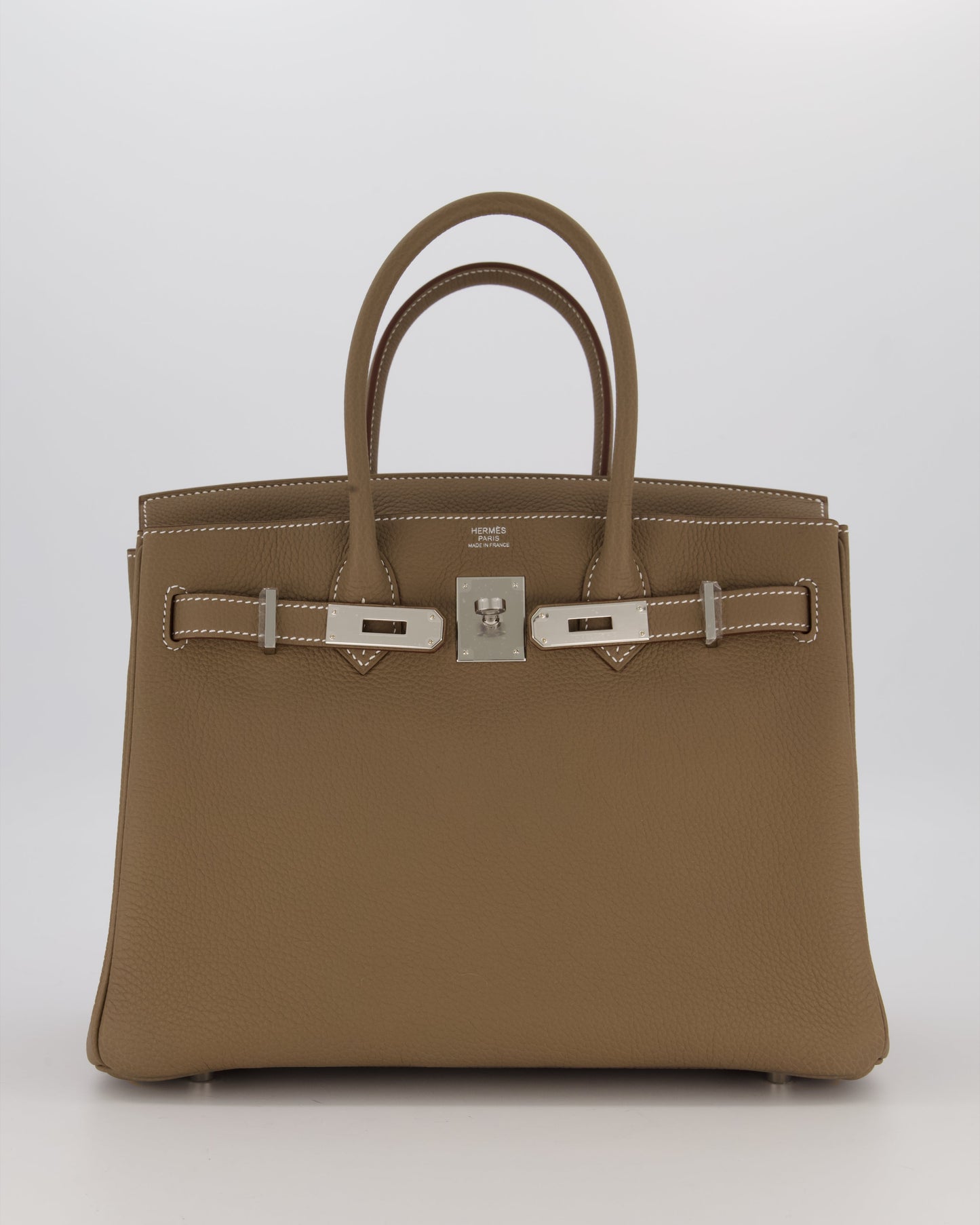 *HOLY GRAIL* Hermès Birkin 30 Retourne Bag in Etoupe Togo Leather with Palladium Hardware