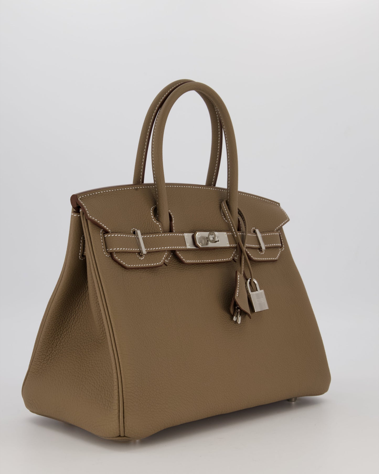 *HOLY GRAIL* Hermès Birkin 30 Retourne Bag in Etoupe Togo Leather with Palladium Hardware