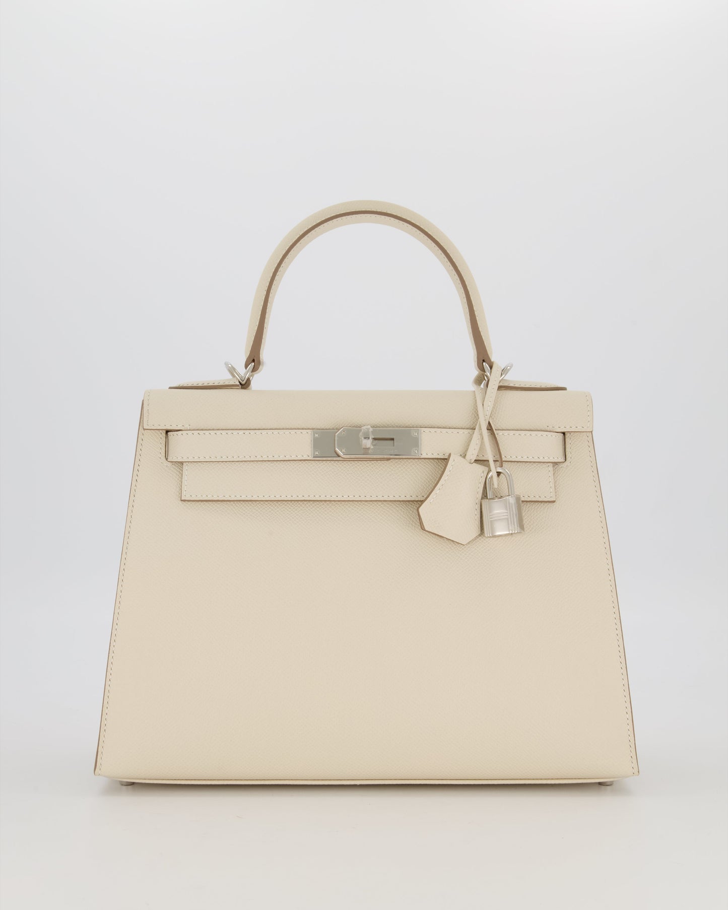 *HOT* Hermès Kelly 28 Sellier Bag in Craie Epsom Leather with Palladium Hardware