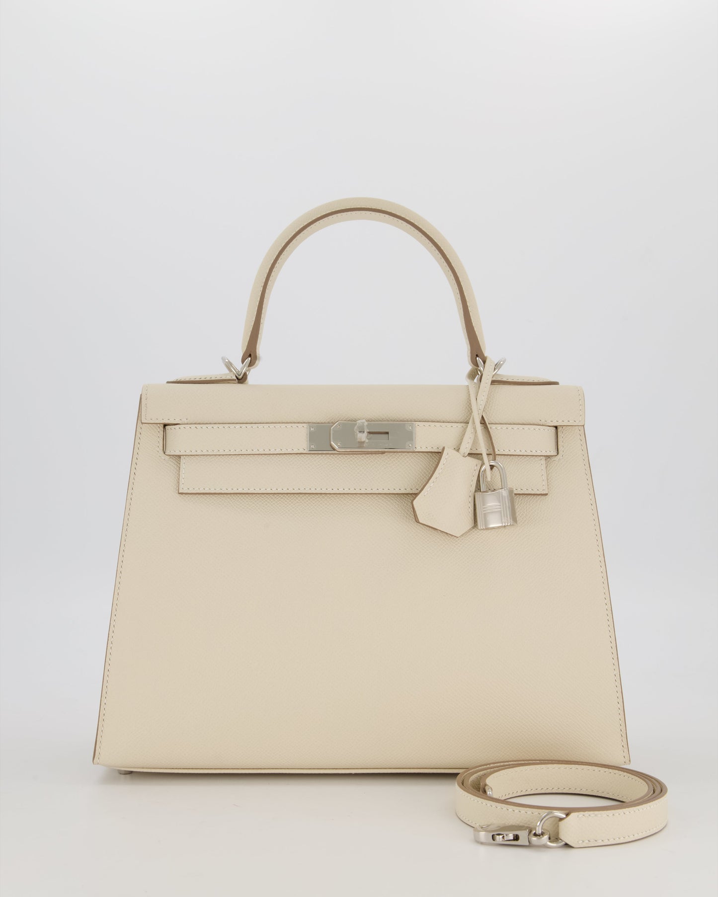 *HOT* Hermès Kelly 28 Sellier Bag in Craie Epsom Leather with Palladium Hardware