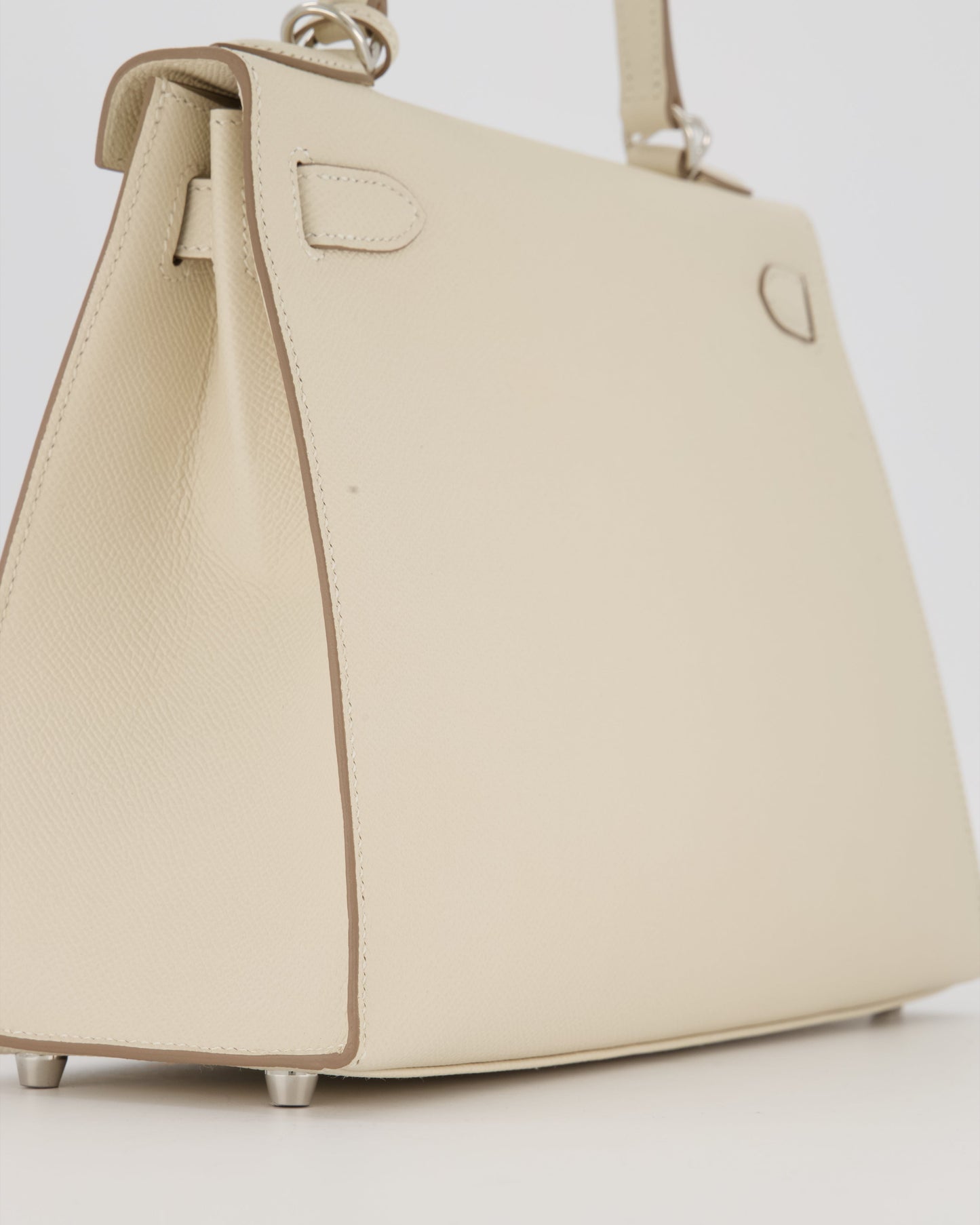 *HOT* Hermès Kelly 28 Sellier Bag in Craie Epsom Leather with Palladium Hardware
