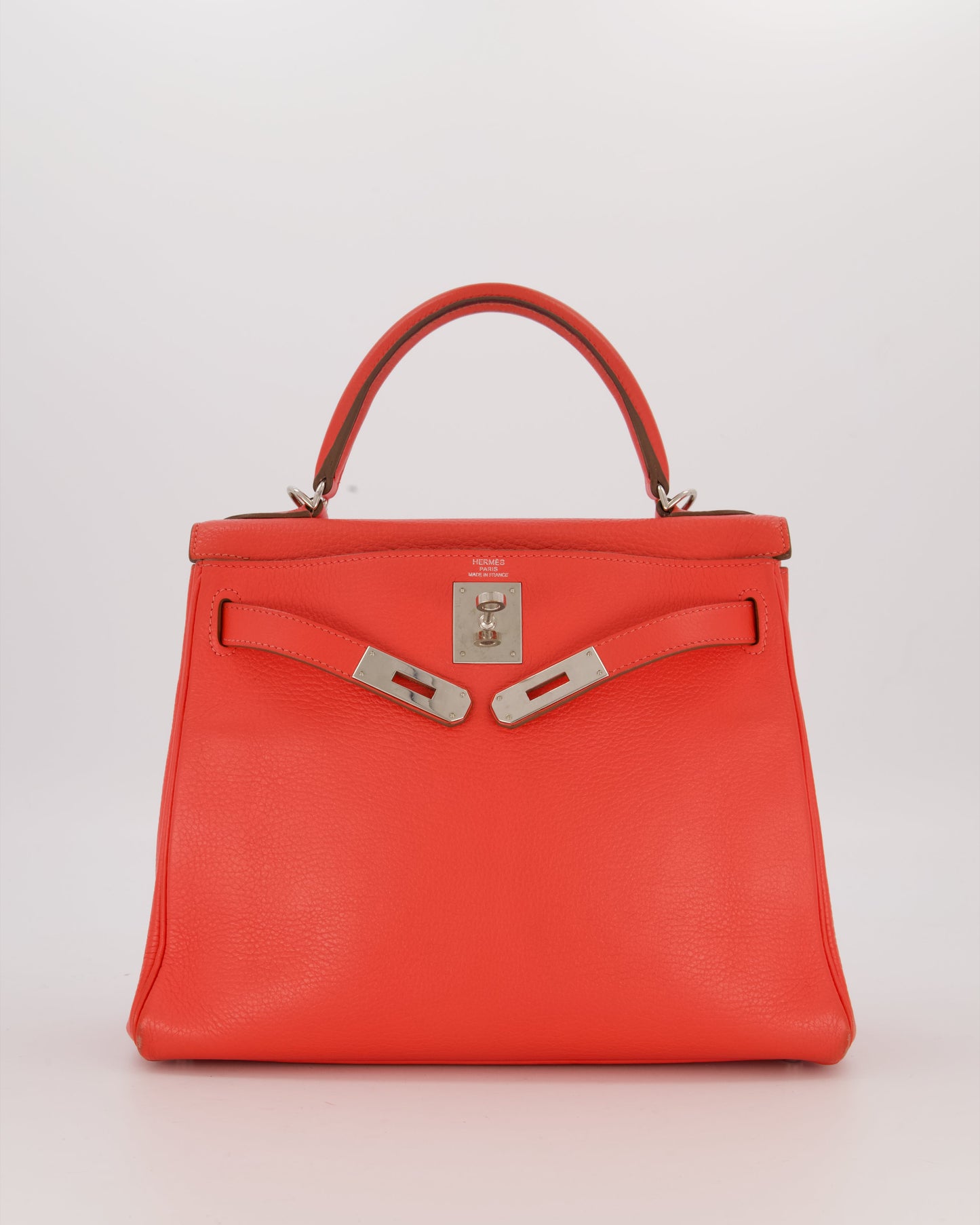 *FIRE PRICE* Hermès Kelly 28 Retourne Bag in Rose Jaipur Togo Leather with Palladium Hardware