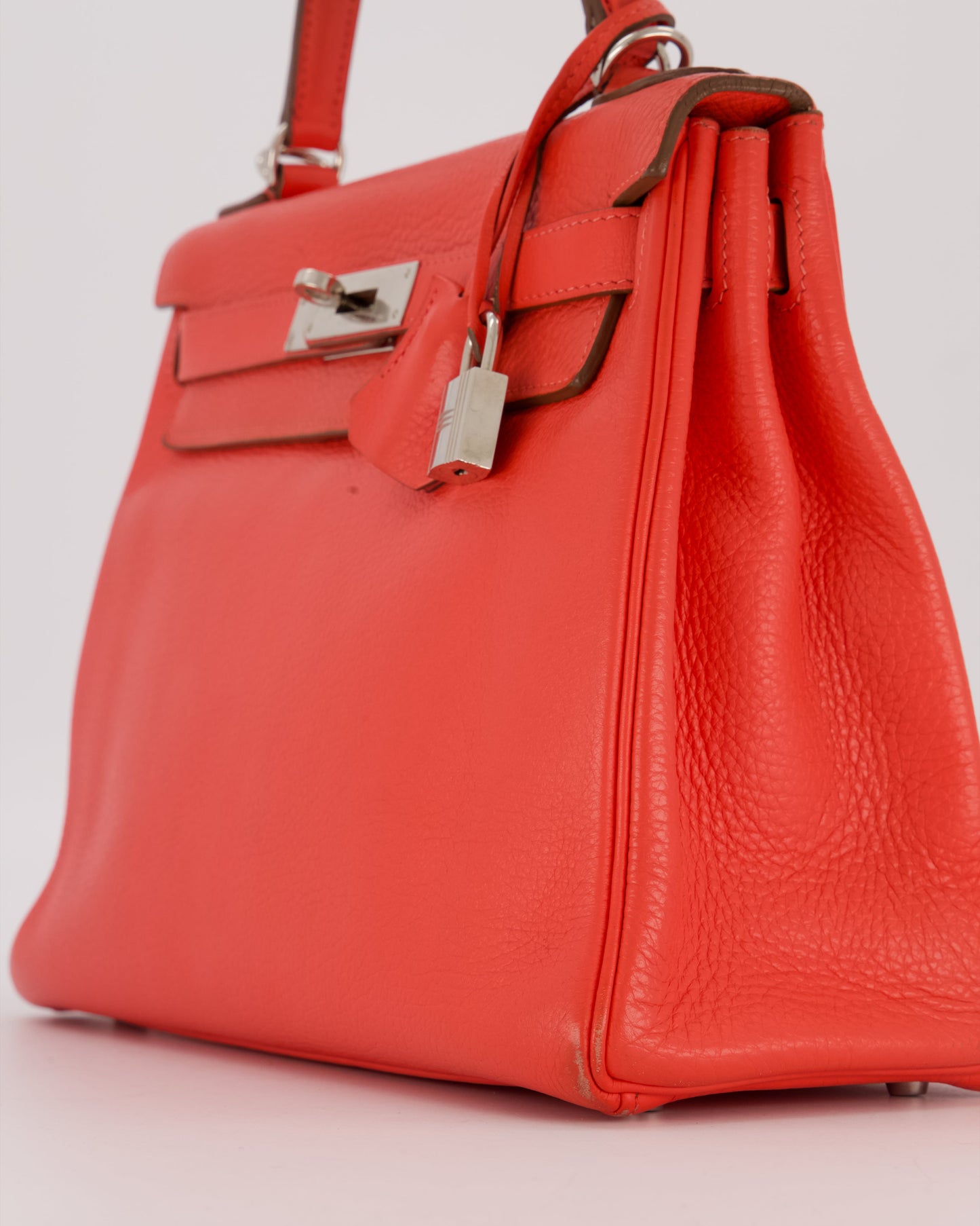 *FIRE PRICE* Hermès Kelly 28 Retourne Bag in Rose Jaipur Togo Leather with Palladium Hardware