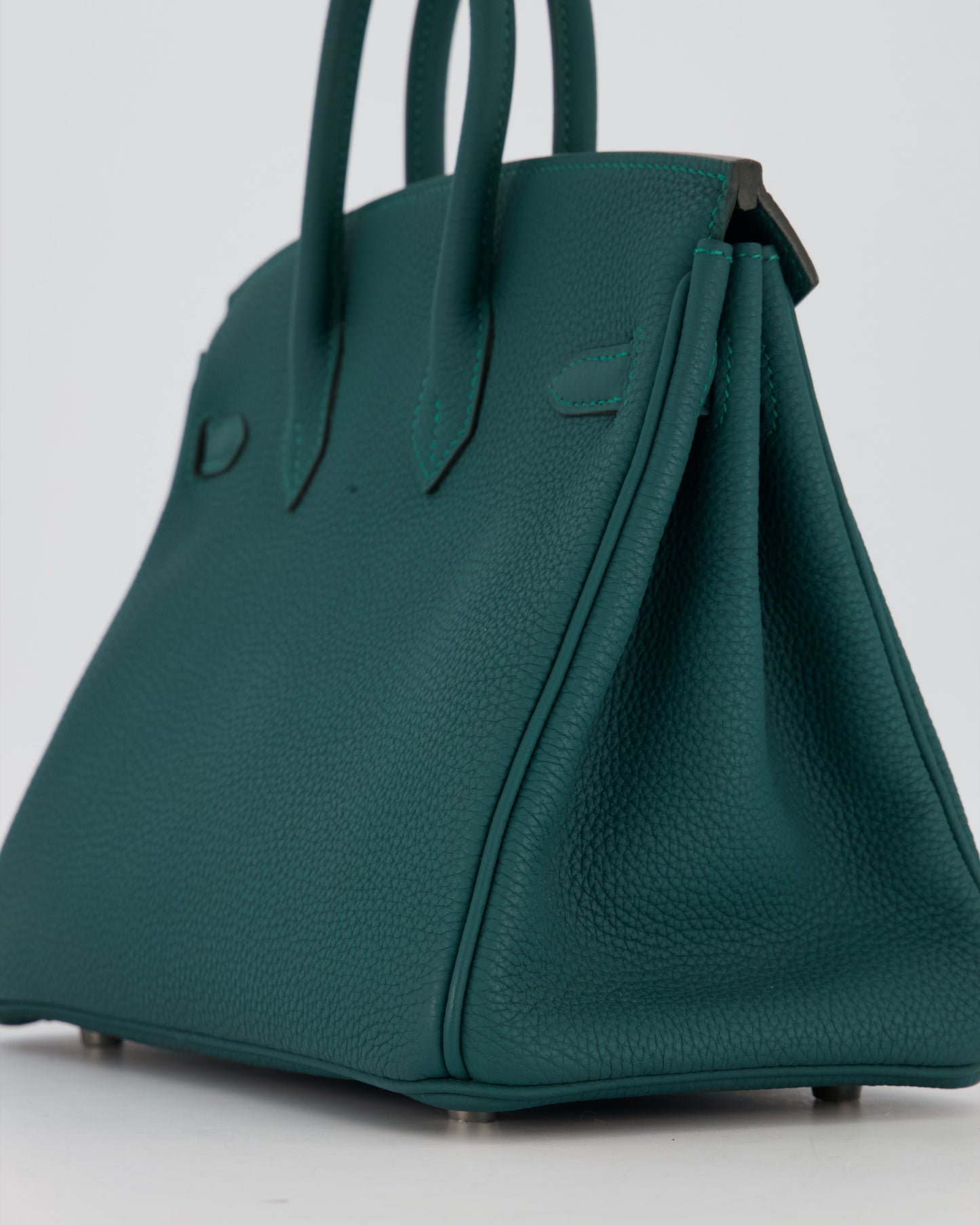 Hermès Birkin 25 Retourne Bag in Malachite Togo Leather with Palladium Hardware