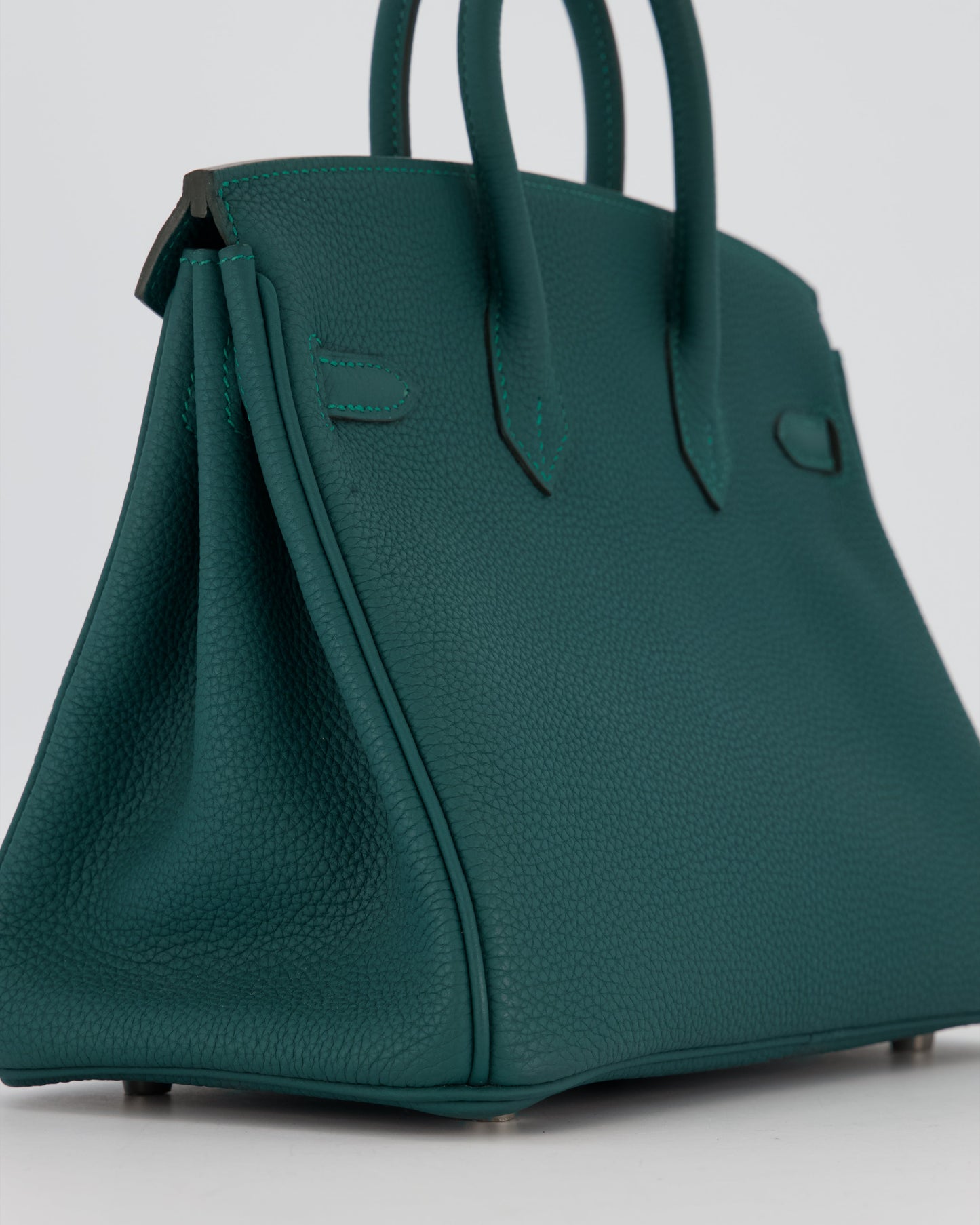 Hermès Birkin 25 Retourne Bag in Malachite Togo Leather with Palladium Hardware