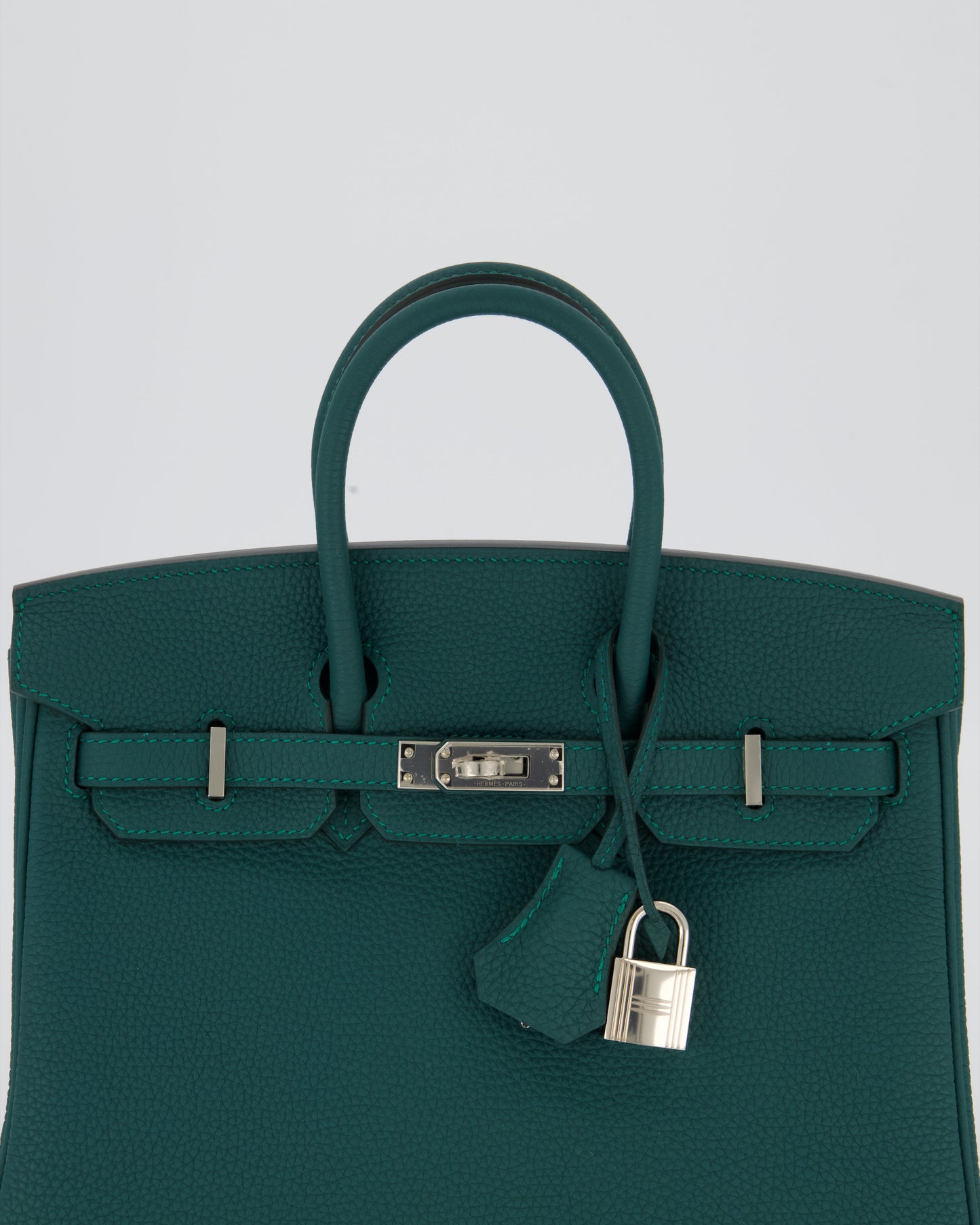 Hermès Birkin 25 Retourne Bag in Malachite Togo Leather with Palladium Hardware