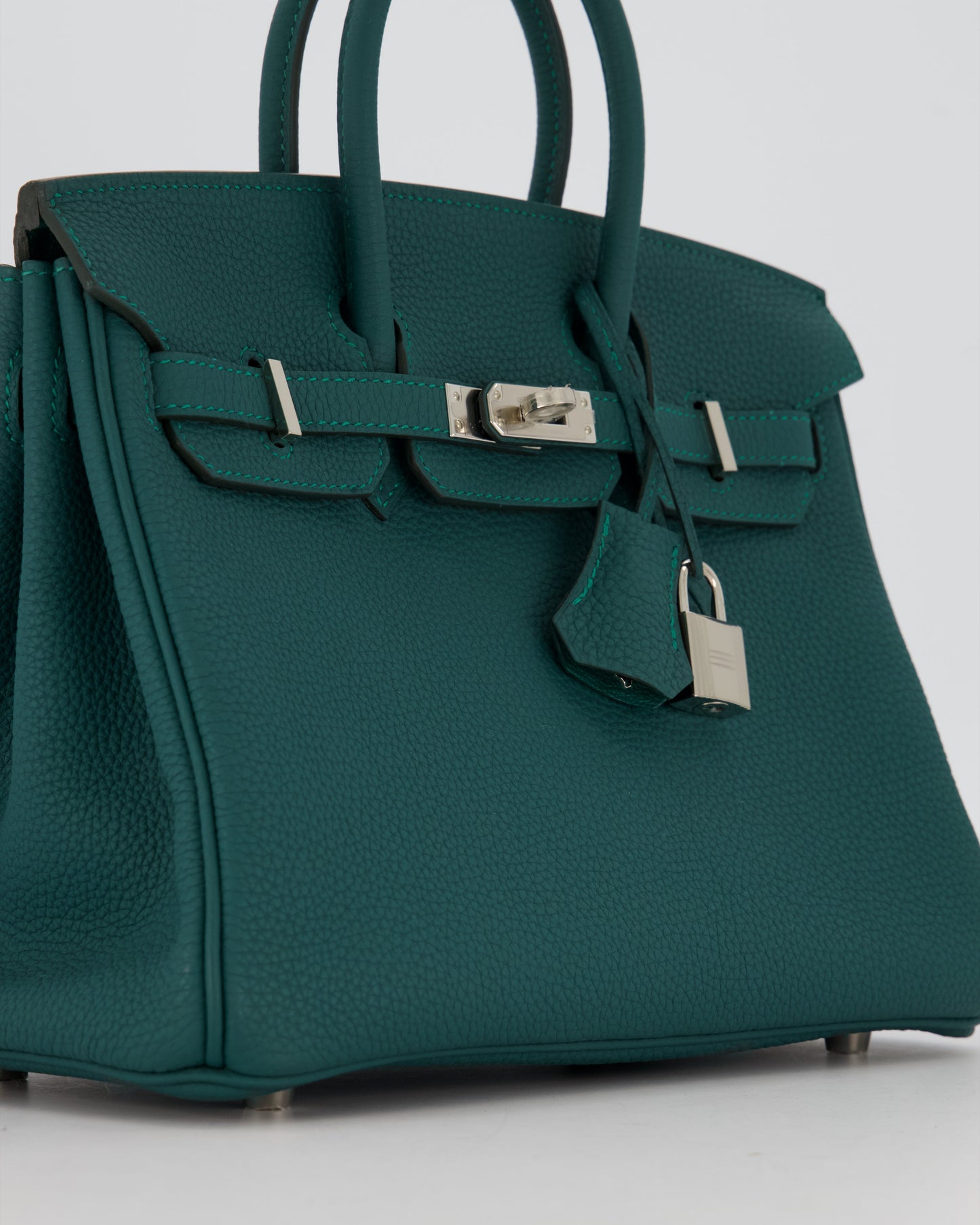 Hermès Birkin 25 Retourne Bag in Malachite Togo Leather with Palladium Hardware