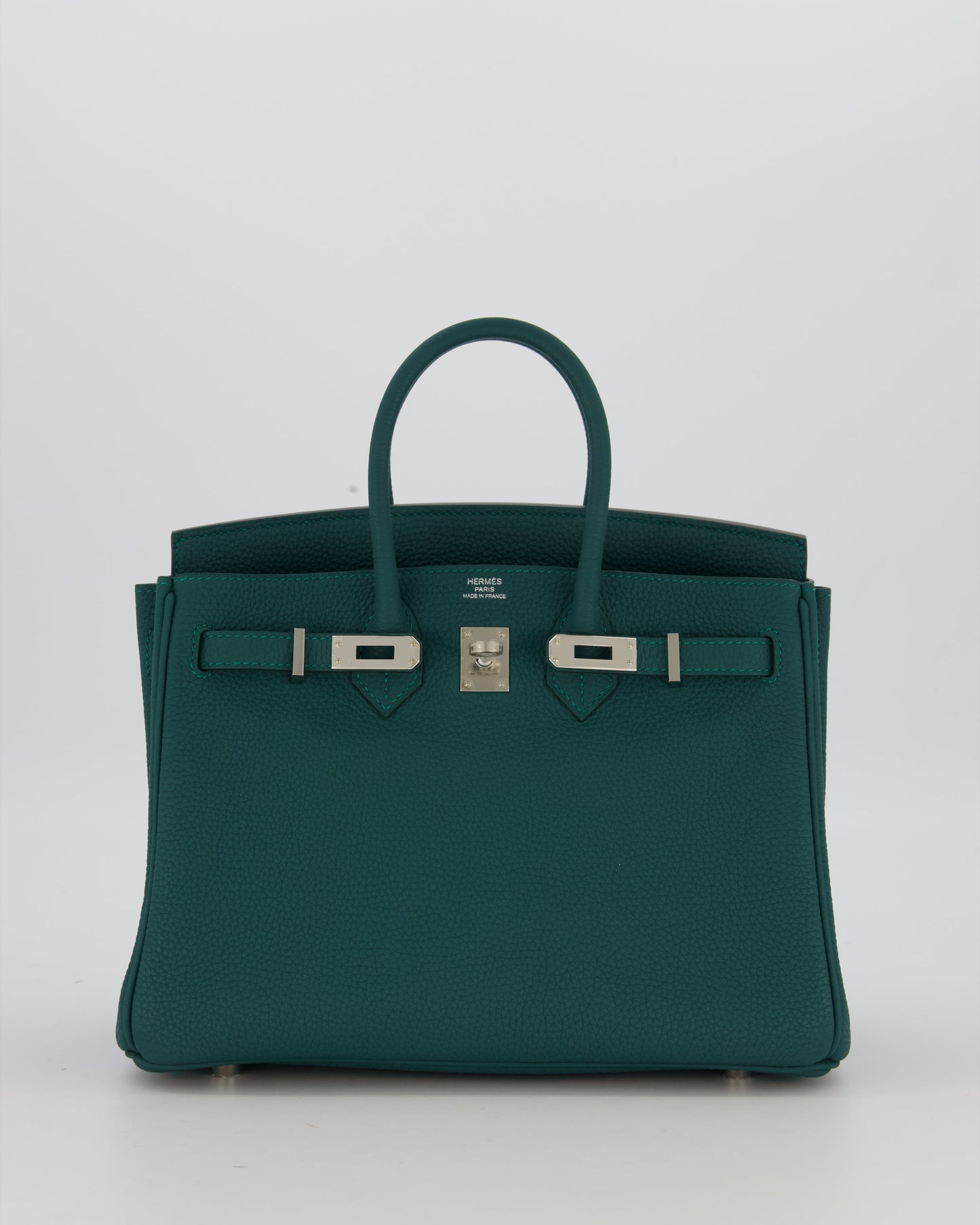 Hermès Birkin 25 Retourne Bag in Malachite Togo Leather with Palladium Hardware