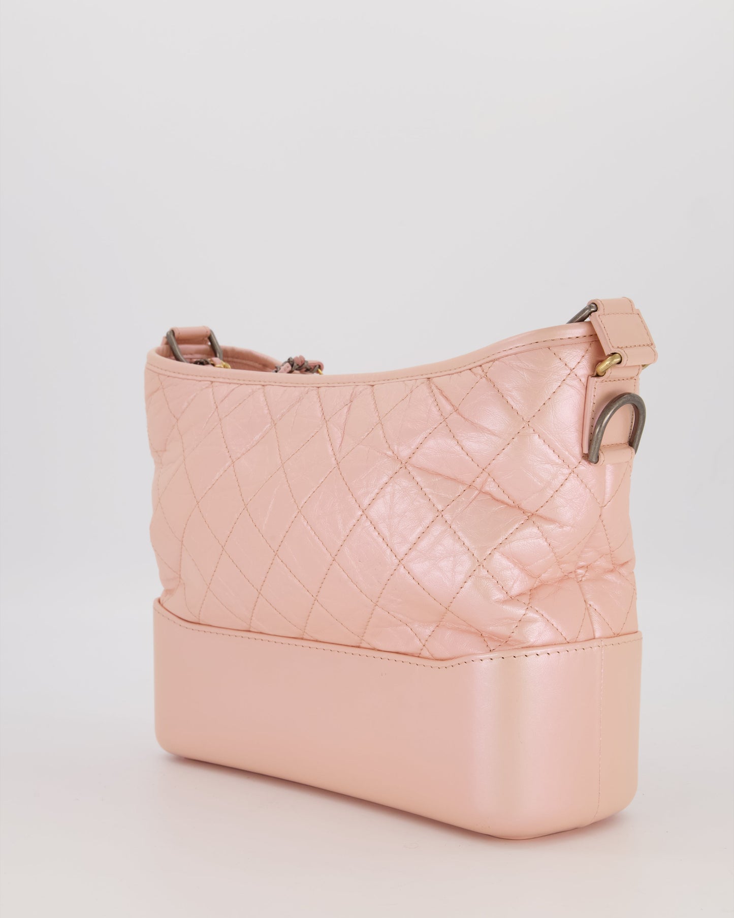 Chanel Large Gabrielle Bag in Light Pink Crumpled Calfskin Leather with Mixed Hardware