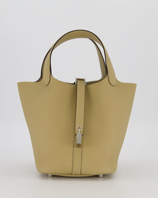 *HOT COLOUR* Hermès Picotin Lock Bag 18cm in Trench Clemence Leather with Palladium Hardware