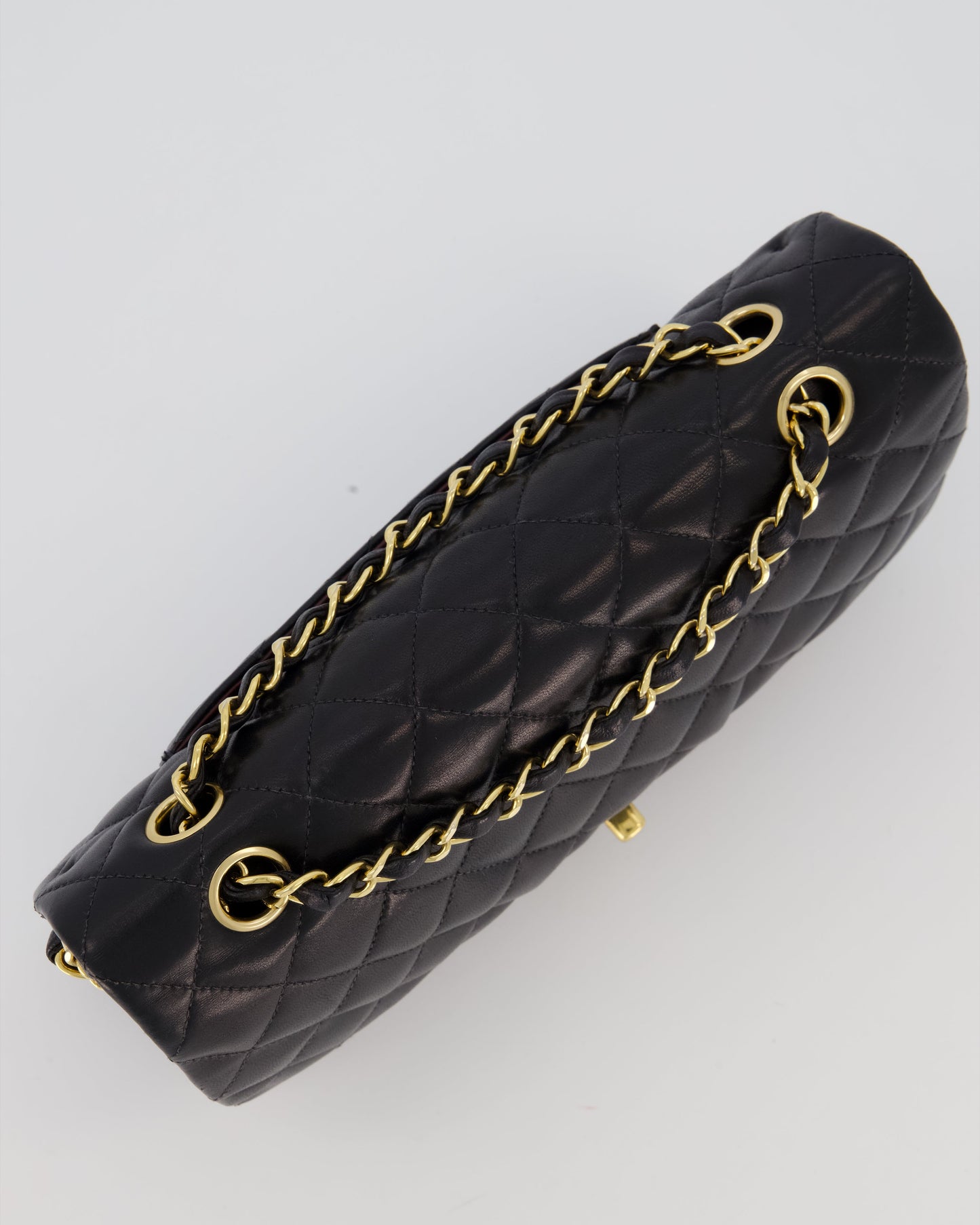 Chanel Black Medium Classic Double Flap Bag in Lambskin Leather with 24K Gold Hardware