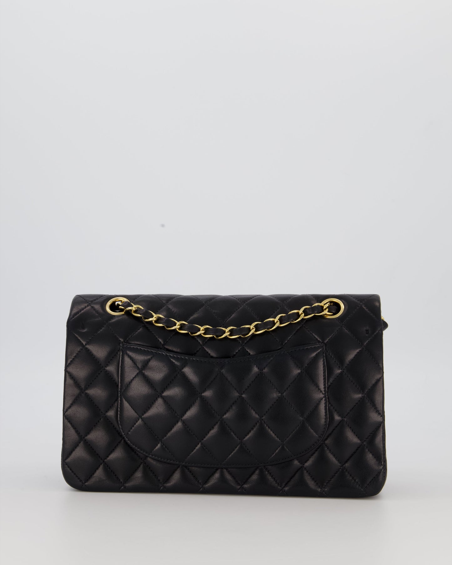 Chanel Black Medium Classic Double Flap Bag in Lambskin Leather with 24K Gold Hardware