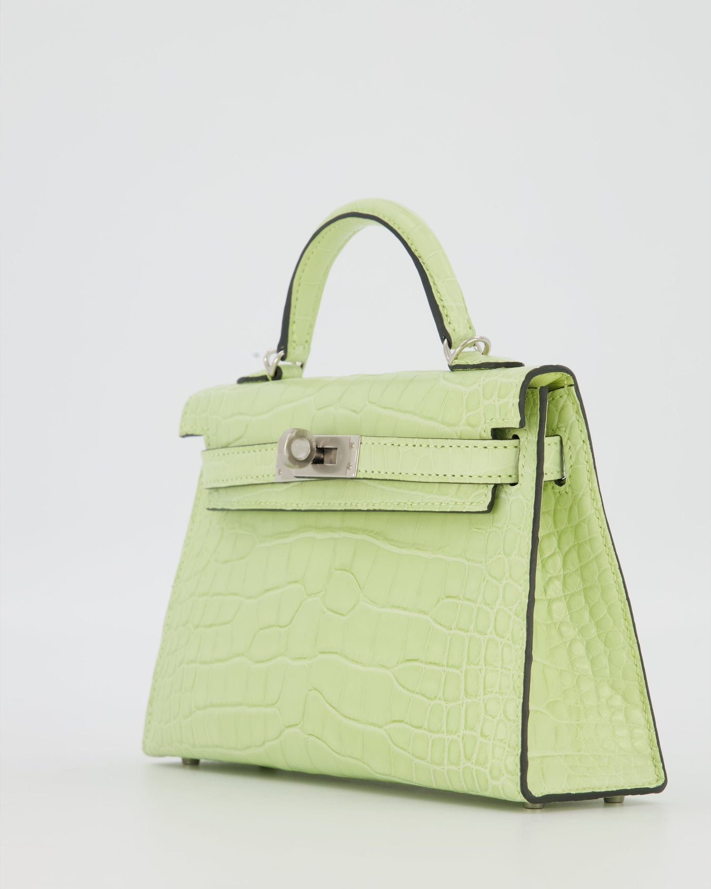 *SUPER RARE & HOT* Hermès Mini Kelly II 20 Bag in Jaune Bourgeon Alligator Mississippiensis Leather with Palladium Hardware