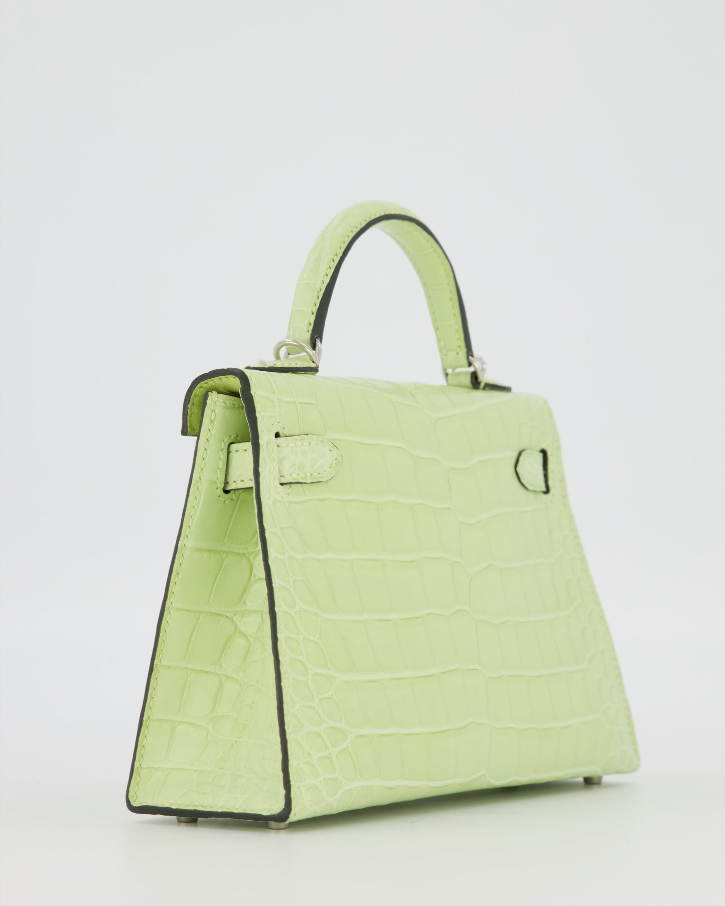 *SUPER RARE & HOT* Hermès Mini Kelly II 20 Bag in Jaune Bourgeon Alligator Mississippiensis Leather with Palladium Hardware