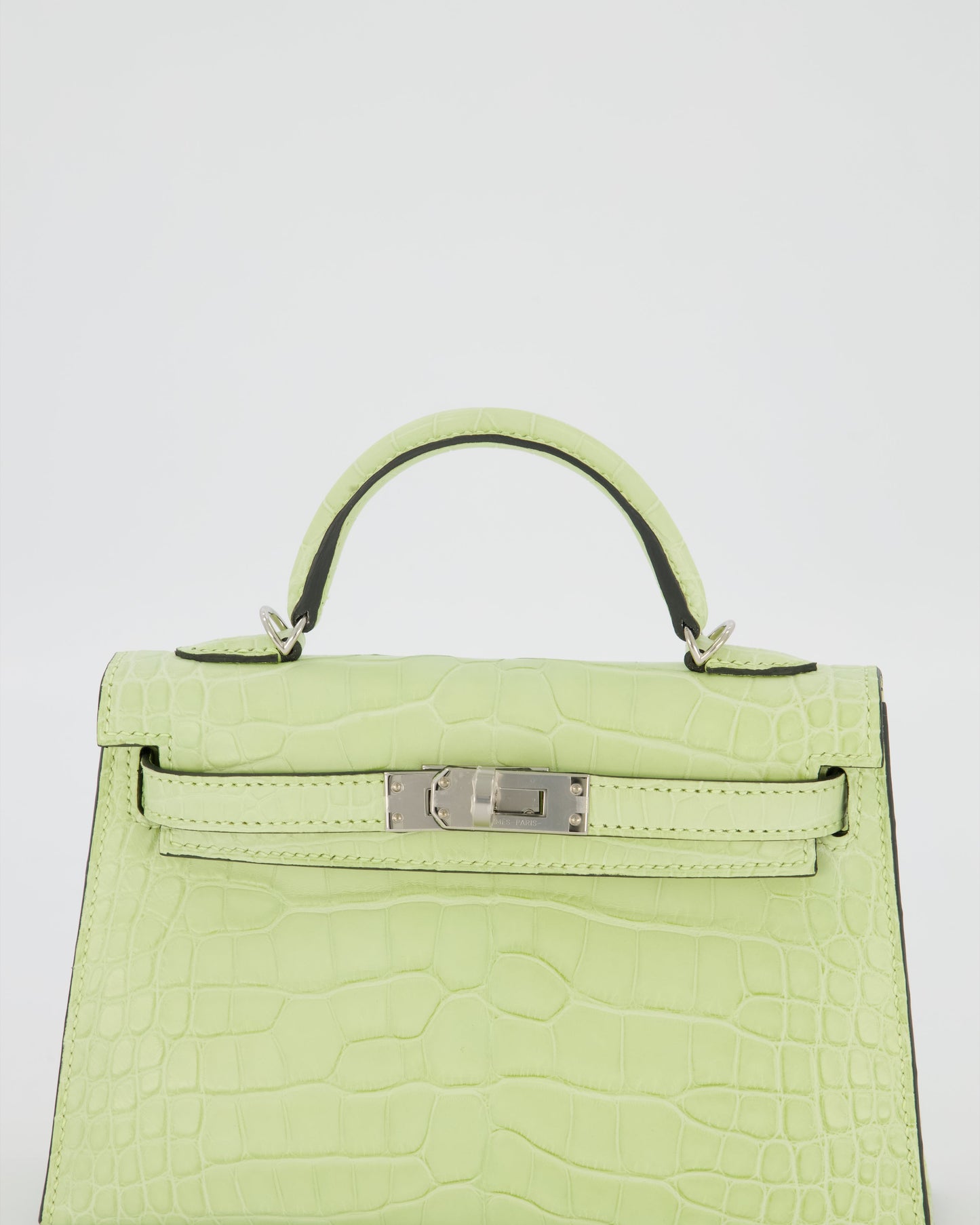 *SUPER RARE & HOT* Hermès Mini Kelly II 20 Bag in Jaune Bourgeon Alligator Mississippiensis Leather with Palladium Hardware