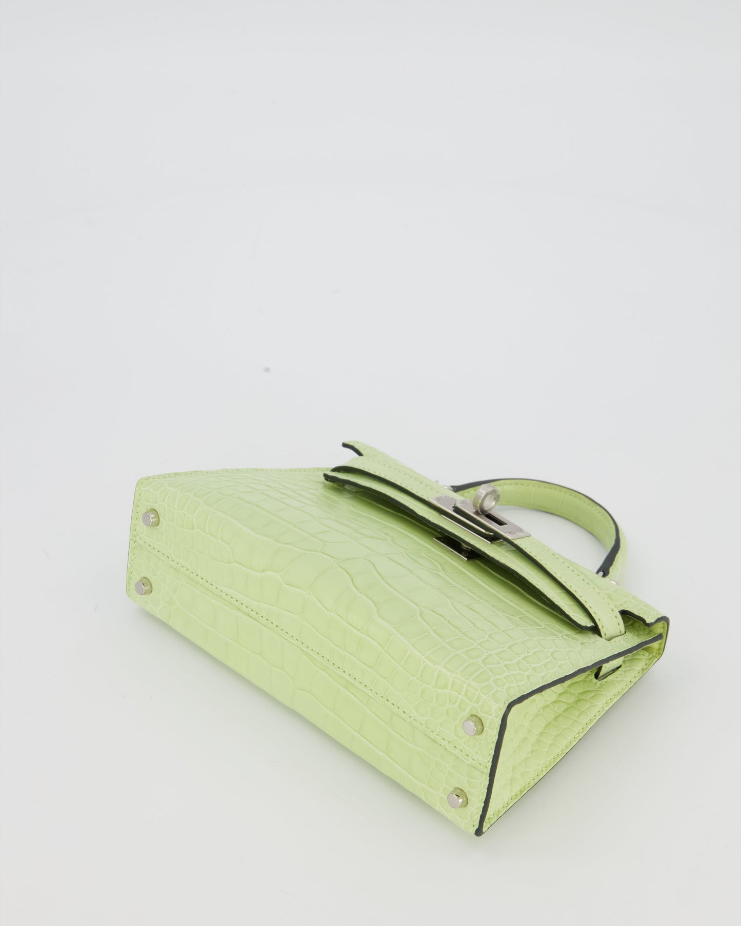*SUPER RARE & HOT* Hermès Mini Kelly II 20 Bag in Jaune Bourgeon Alligator Mississippiensis Leather with Palladium Hardware