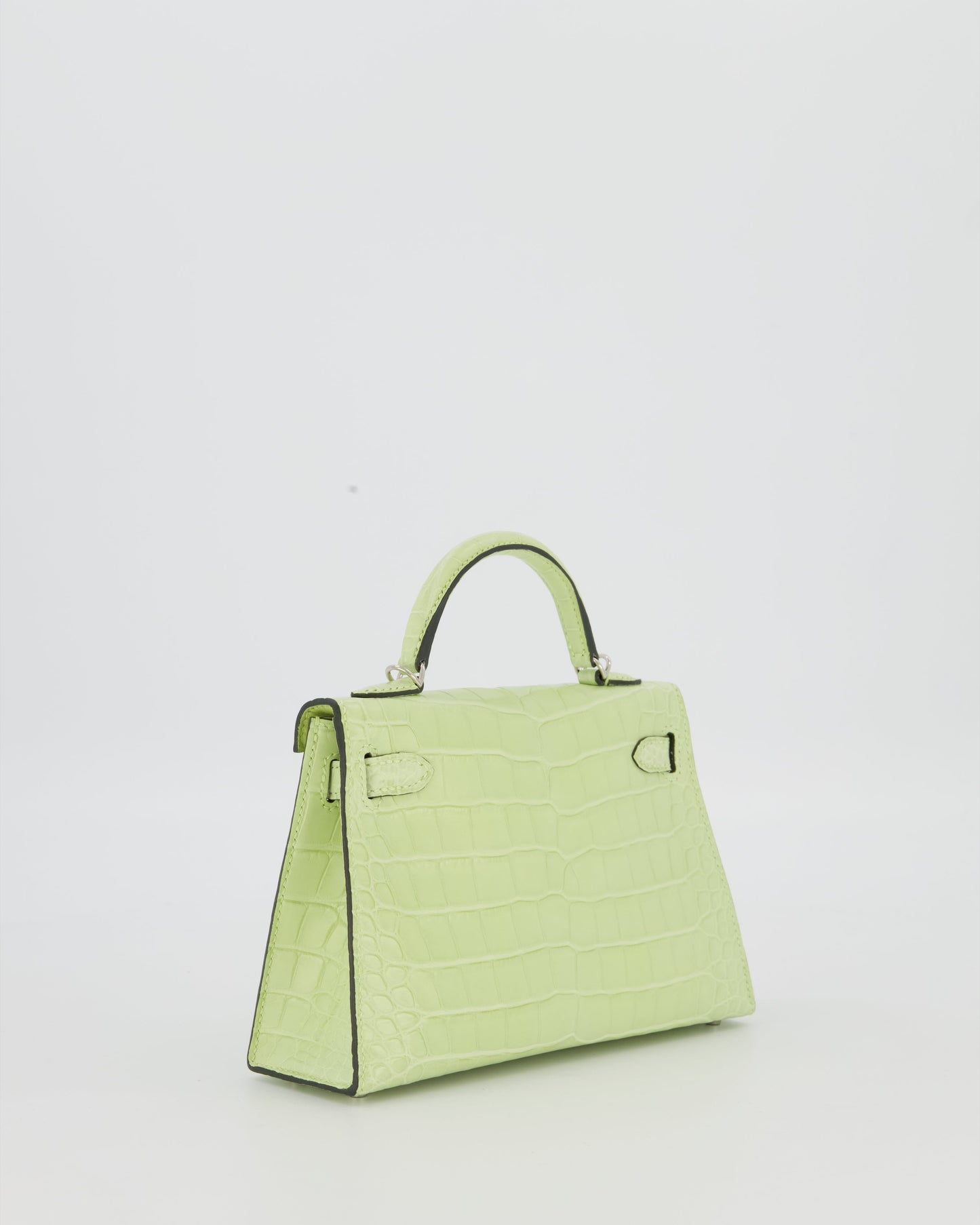 *SUPER RARE & HOT* Hermès Mini Kelly II 20 Bag in Jaune Bourgeon Alligator Mississippiensis Leather with Palladium Hardware