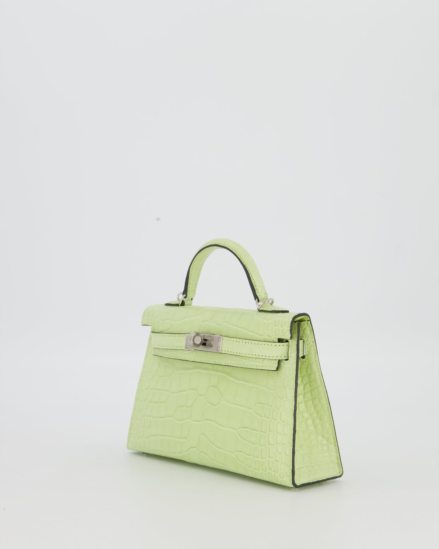*SUPER RARE & HOT* Hermès Mini Kelly II 20 Bag in Jaune Bourgeon Alligator Mississippiensis Leather with Palladium Hardware