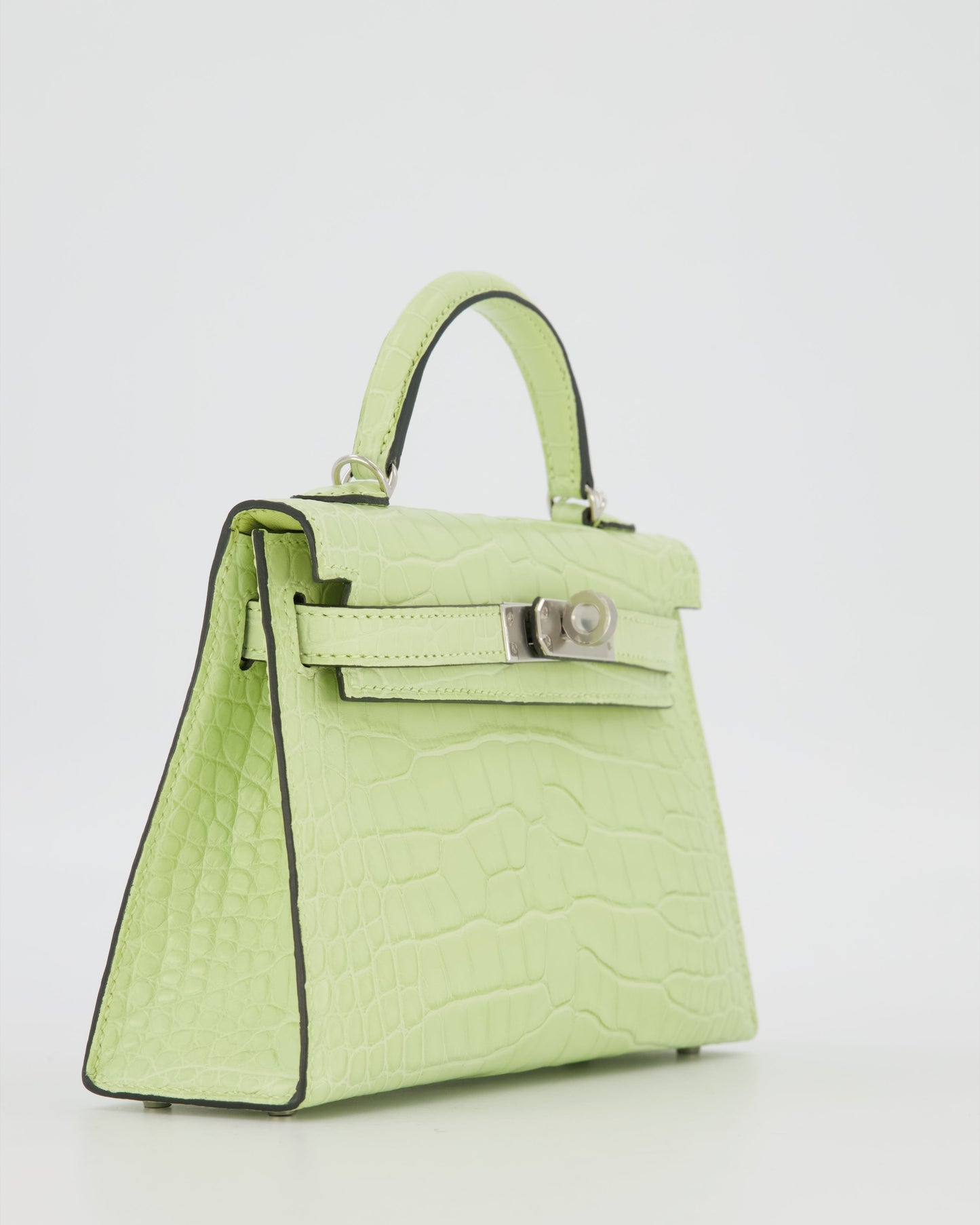 *SUPER RARE & HOT* Hermès Mini Kelly II 20 Bag in Jaune Bourgeon Alligator Mississippiensis Leather with Palladium Hardware