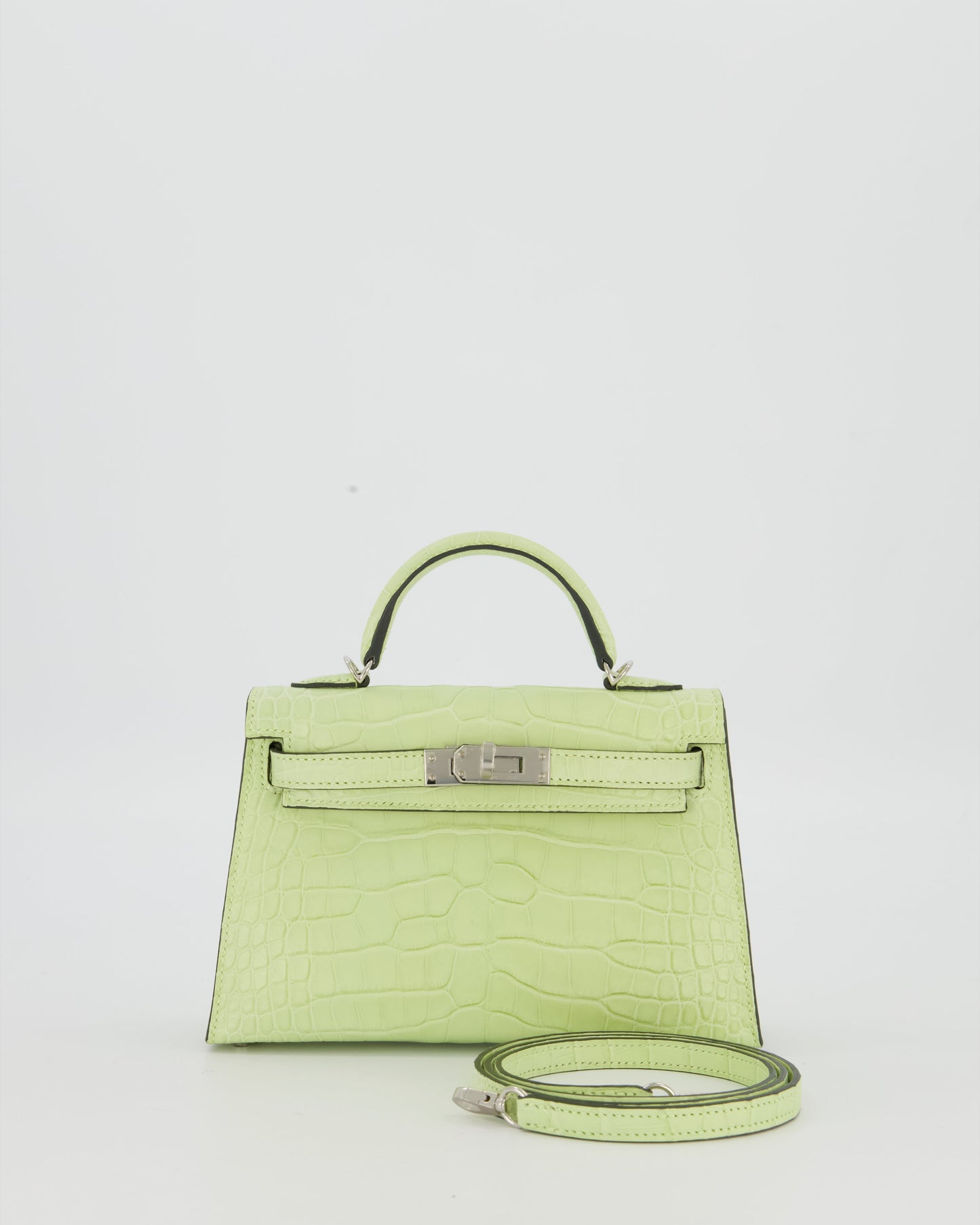 *SUPER RARE & HOT* Hermès Mini Kelly II 20 Bag in Jaune Bourgeon Alligator Mississippiensis Leather with Palladium Hardware