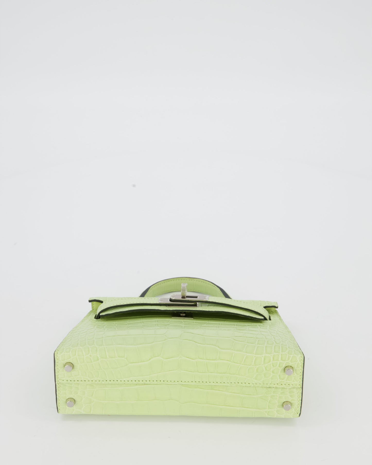 *SUPER RARE & HOT* Hermès Mini Kelly II 20 Bag in Jaune Bourgeon Alligator Mississippiensis Leather with Palladium Hardware