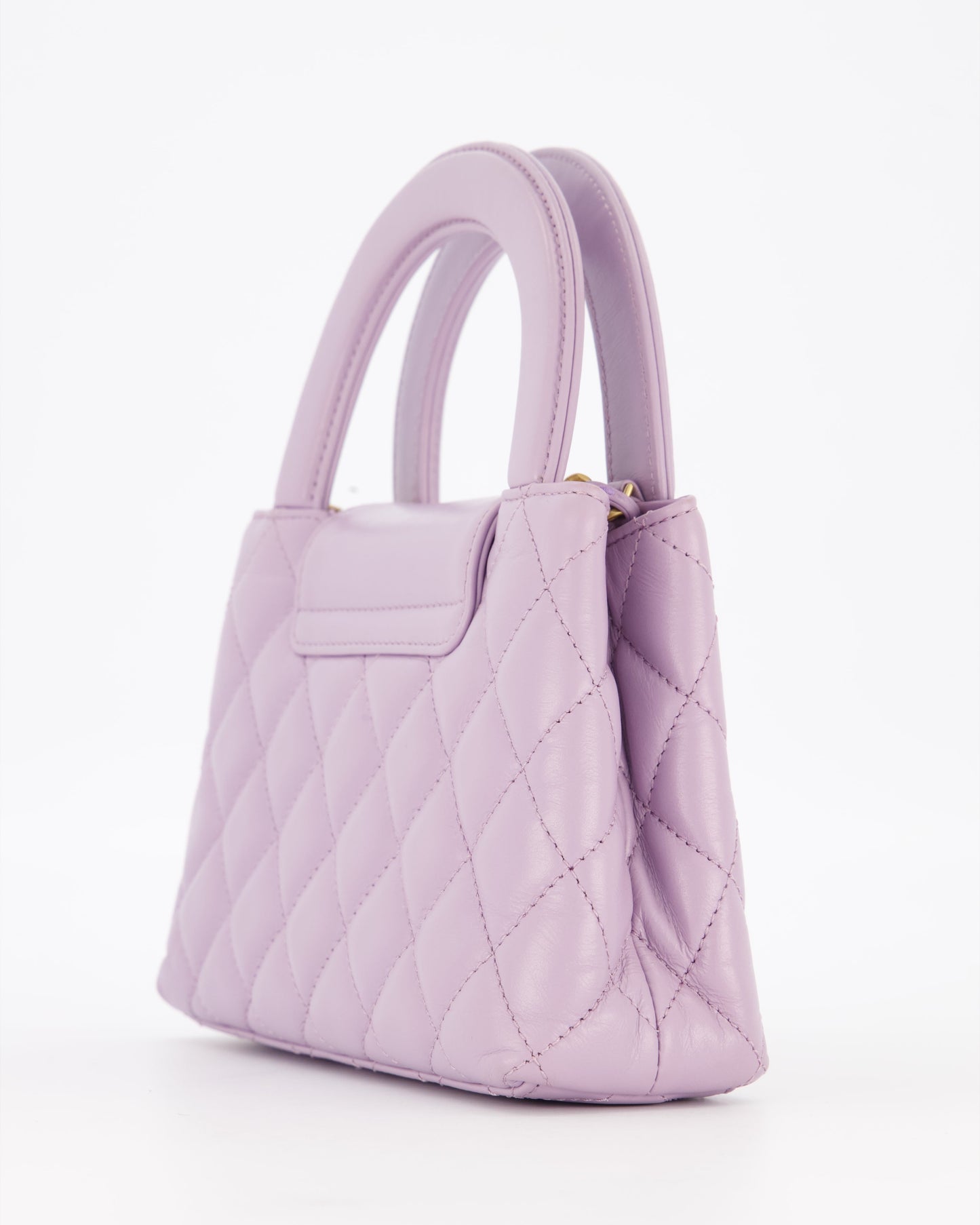 Chanel Lilac Small Mini Kelly Shopping Bag in Calfskin Leather with Brushed Gold Hardware
