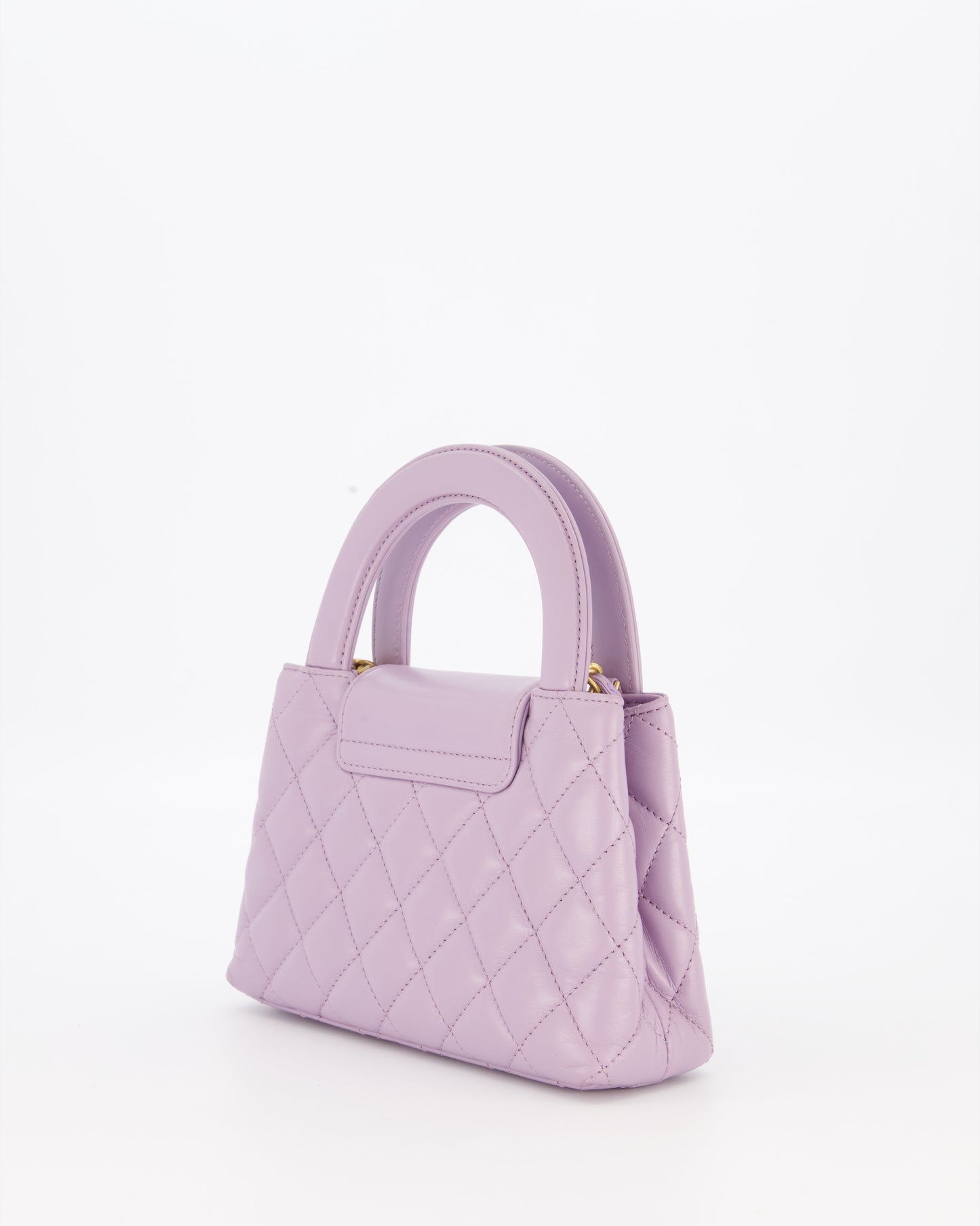 Chanel Lilac Small Mini Kelly Shopping Bag in Calfskin Leather with Brushed Gold Hardware