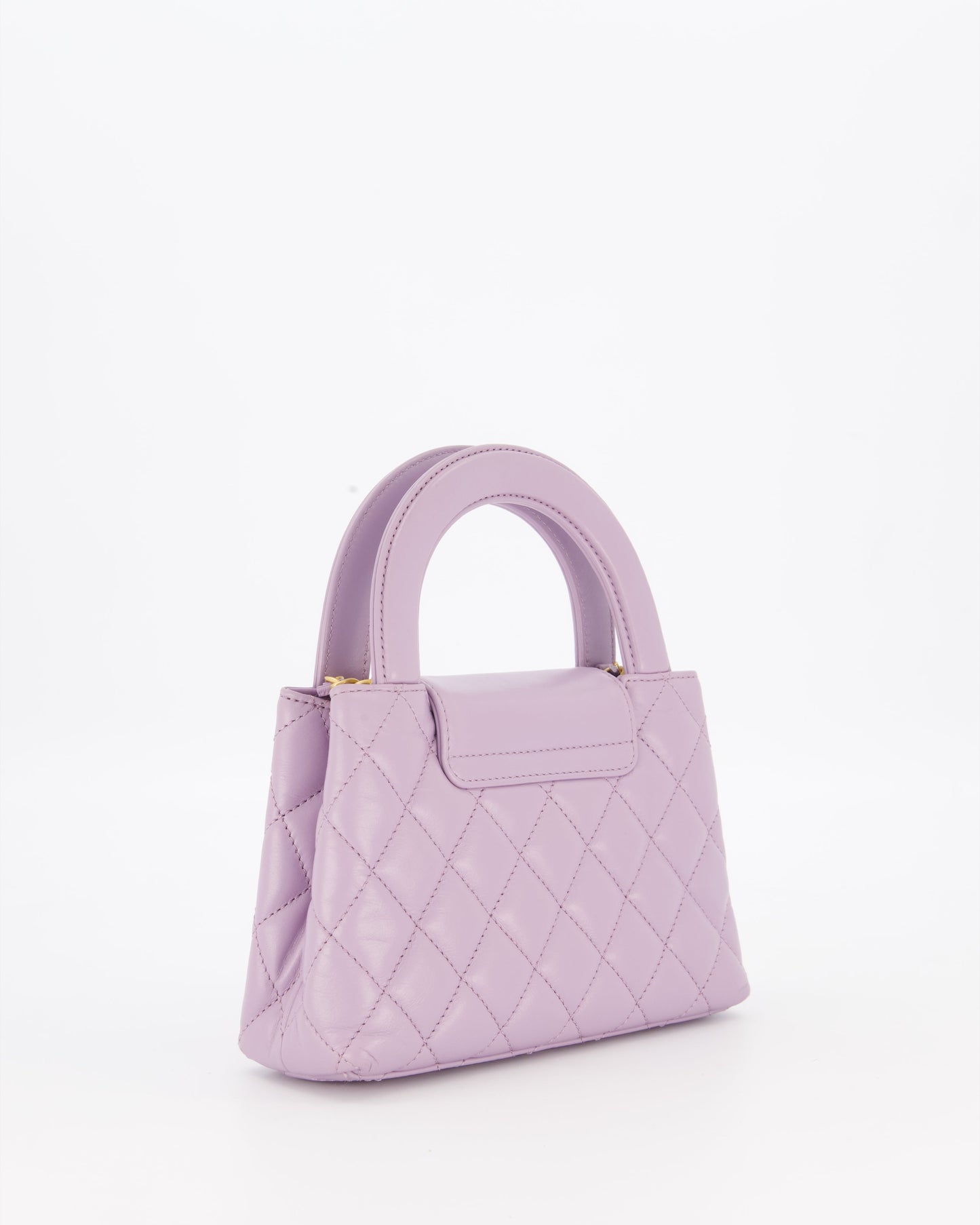 Chanel Lilac Small Mini Kelly Shopping Bag in Calfskin Leather with Brushed Gold Hardware