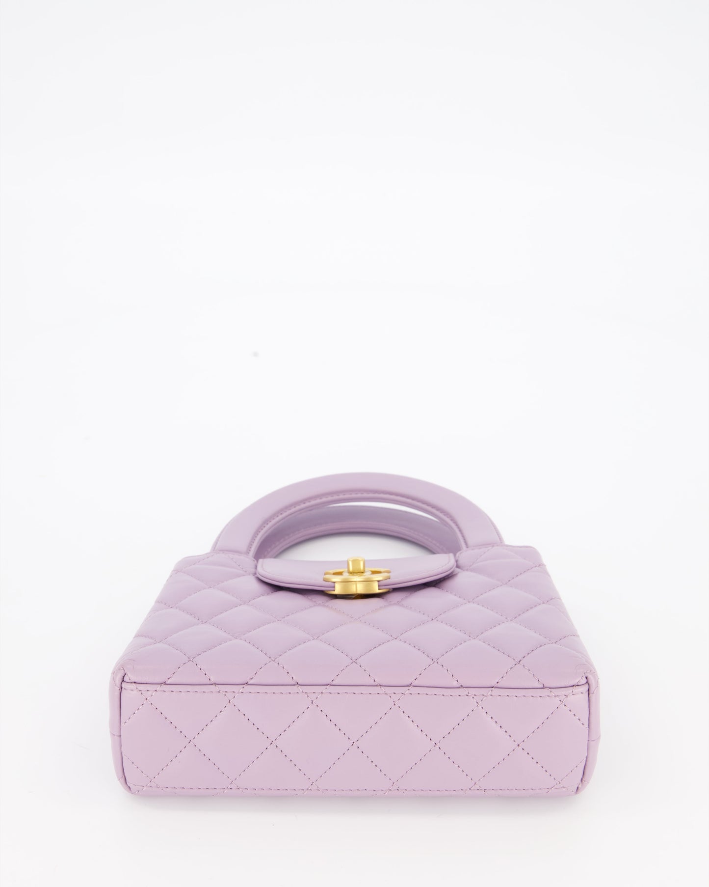 Chanel Lilac Small Mini Kelly Shopping Bag in Calfskin Leather with Brushed Gold Hardware