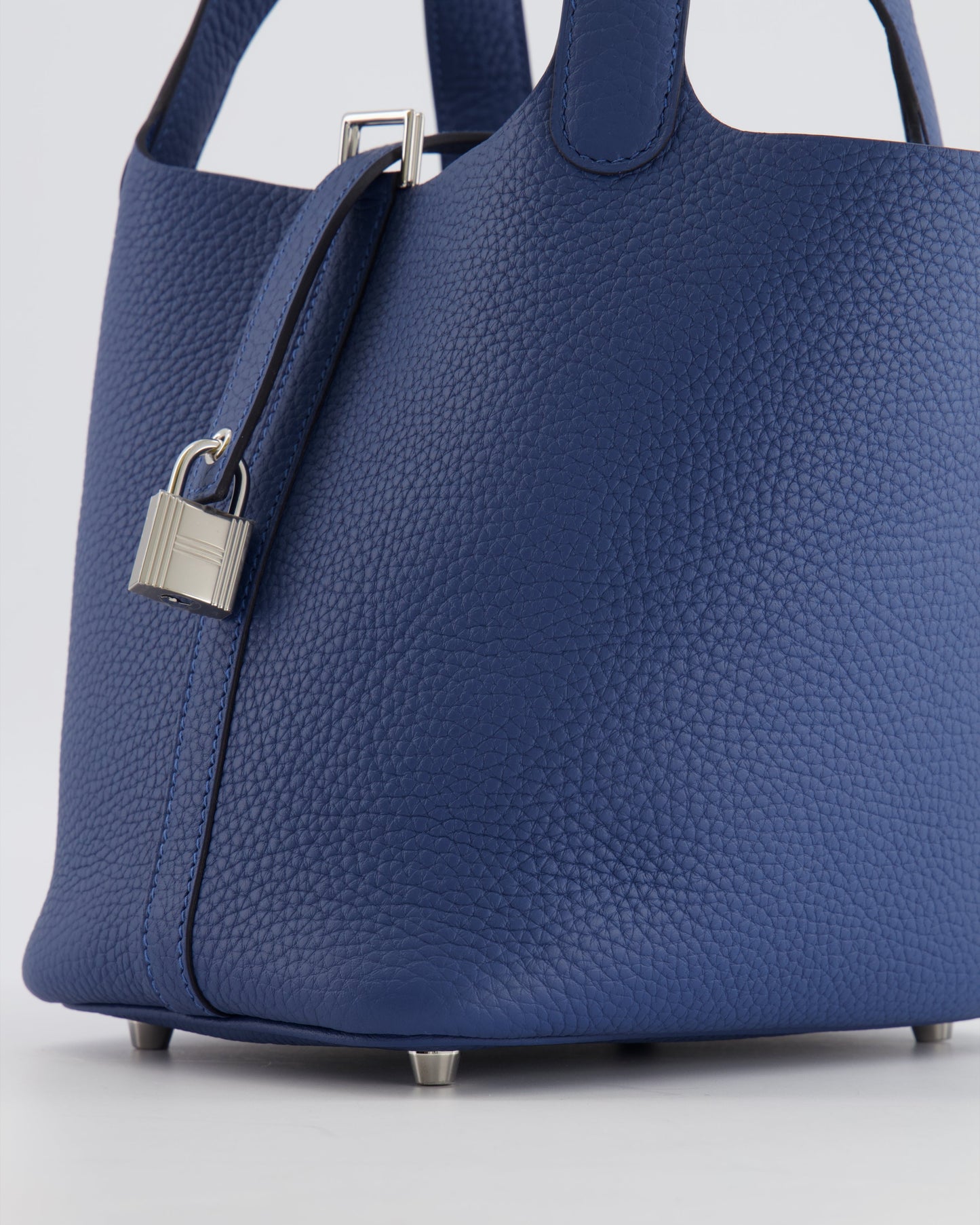 Hermès Picotin Lock 18 Bag in Blue Tie Clemence Leather with Palladium Hardware