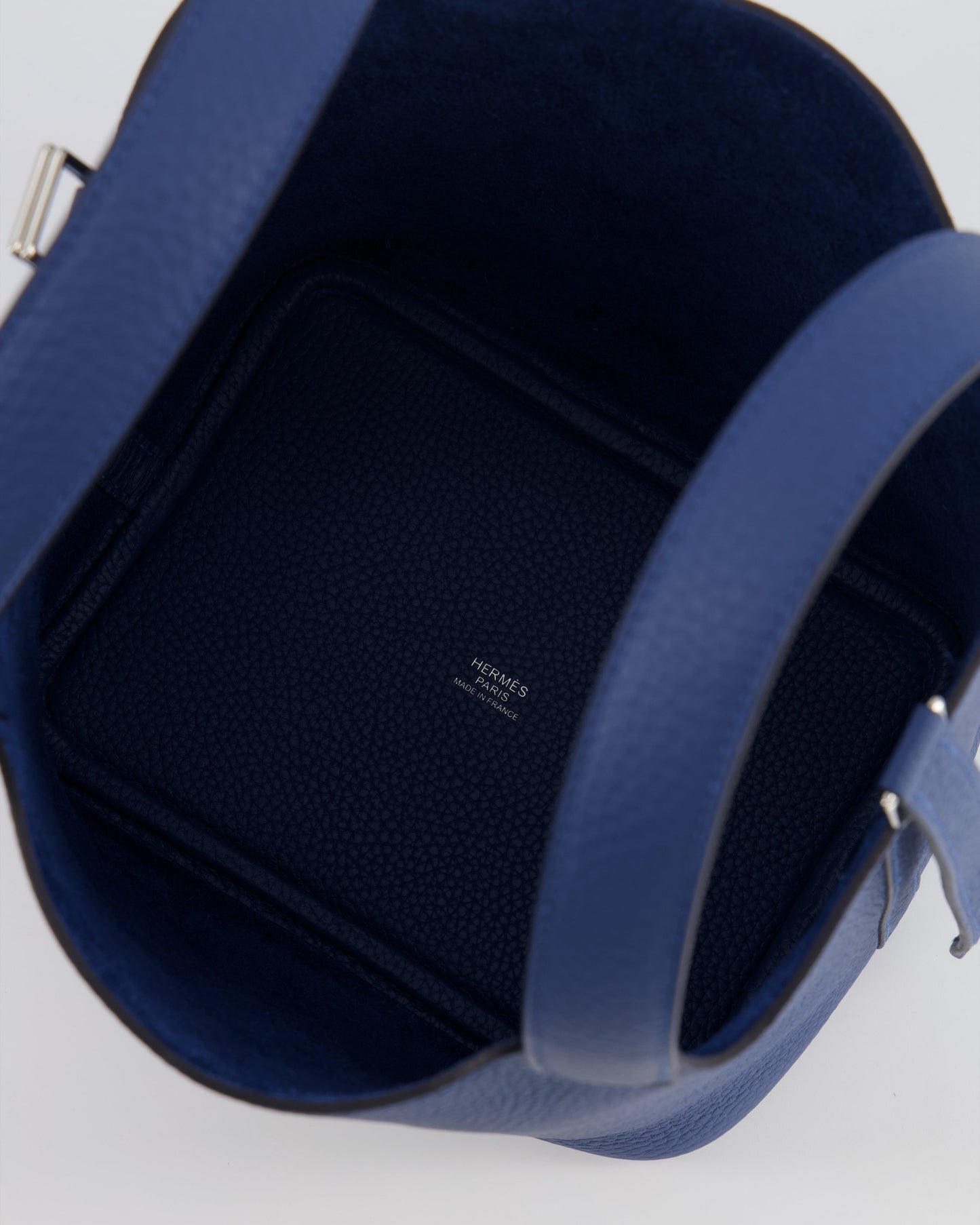 Hermès Picotin Lock 18 Bag in Blue Tie Clemence Leather with Palladium Hardware
