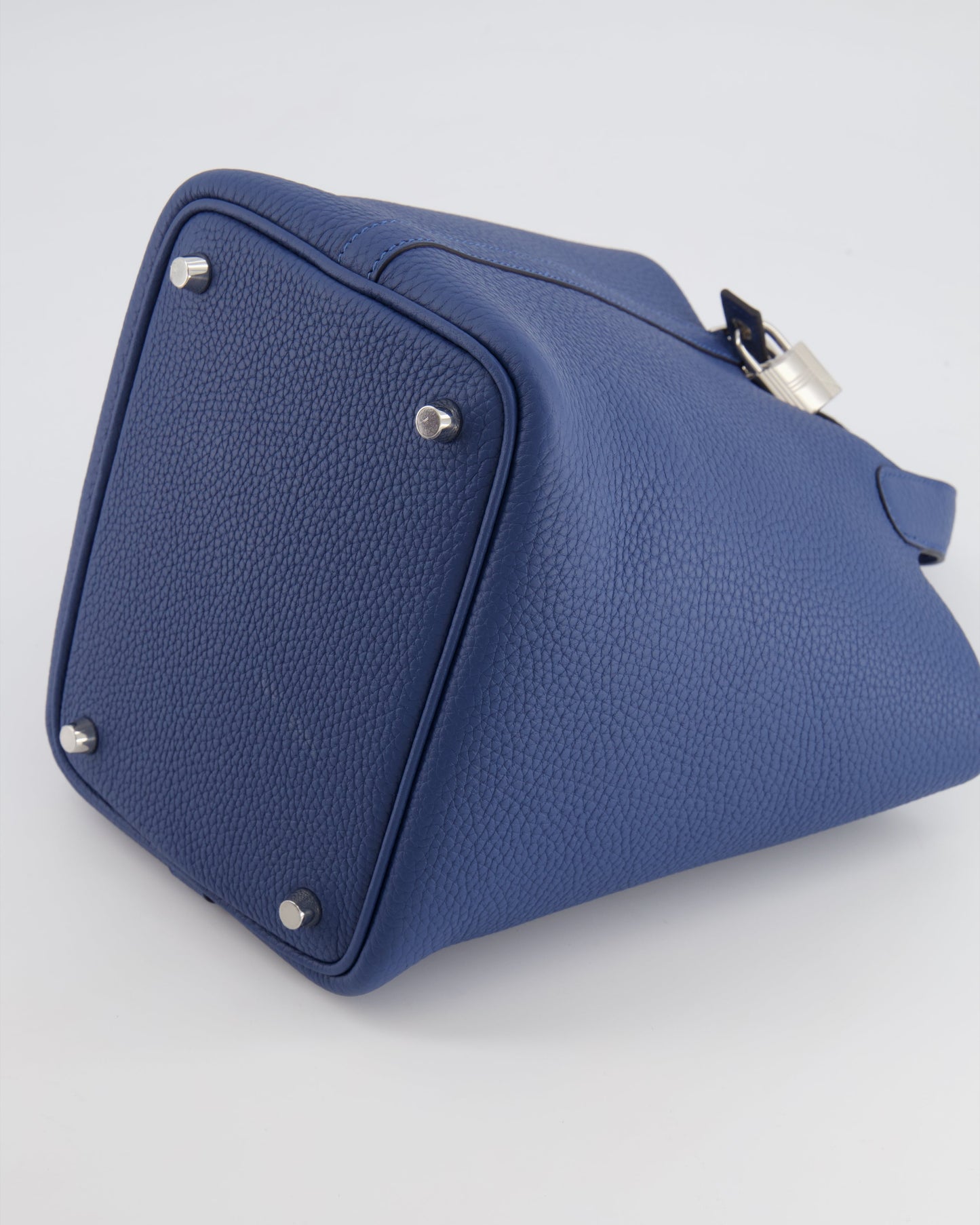 Hermès Picotin Lock 18 Bag in Blue Tie Clemence Leather with Palladium Hardware