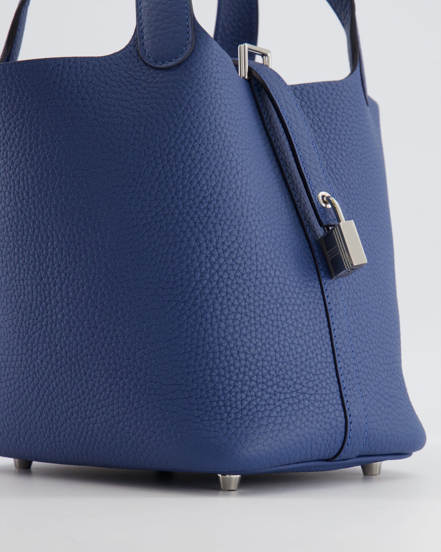 Hermès Picotin Lock 18 Bag in Blue Tie Clemence Leather with Palladium Hardware
