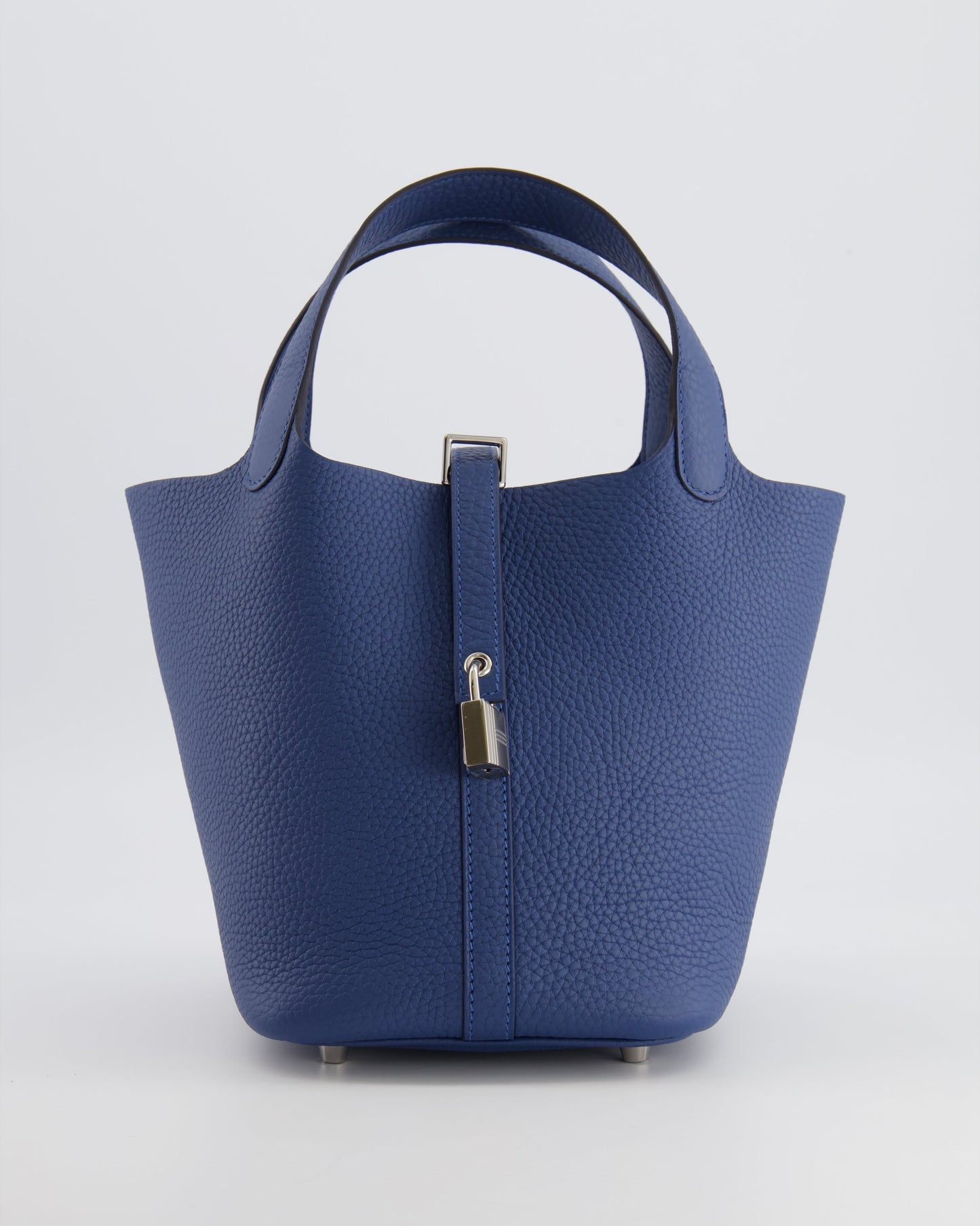 Hermès Picotin Lock 18 Bag in Blue Tie Clemence Leather with Palladium Hardware