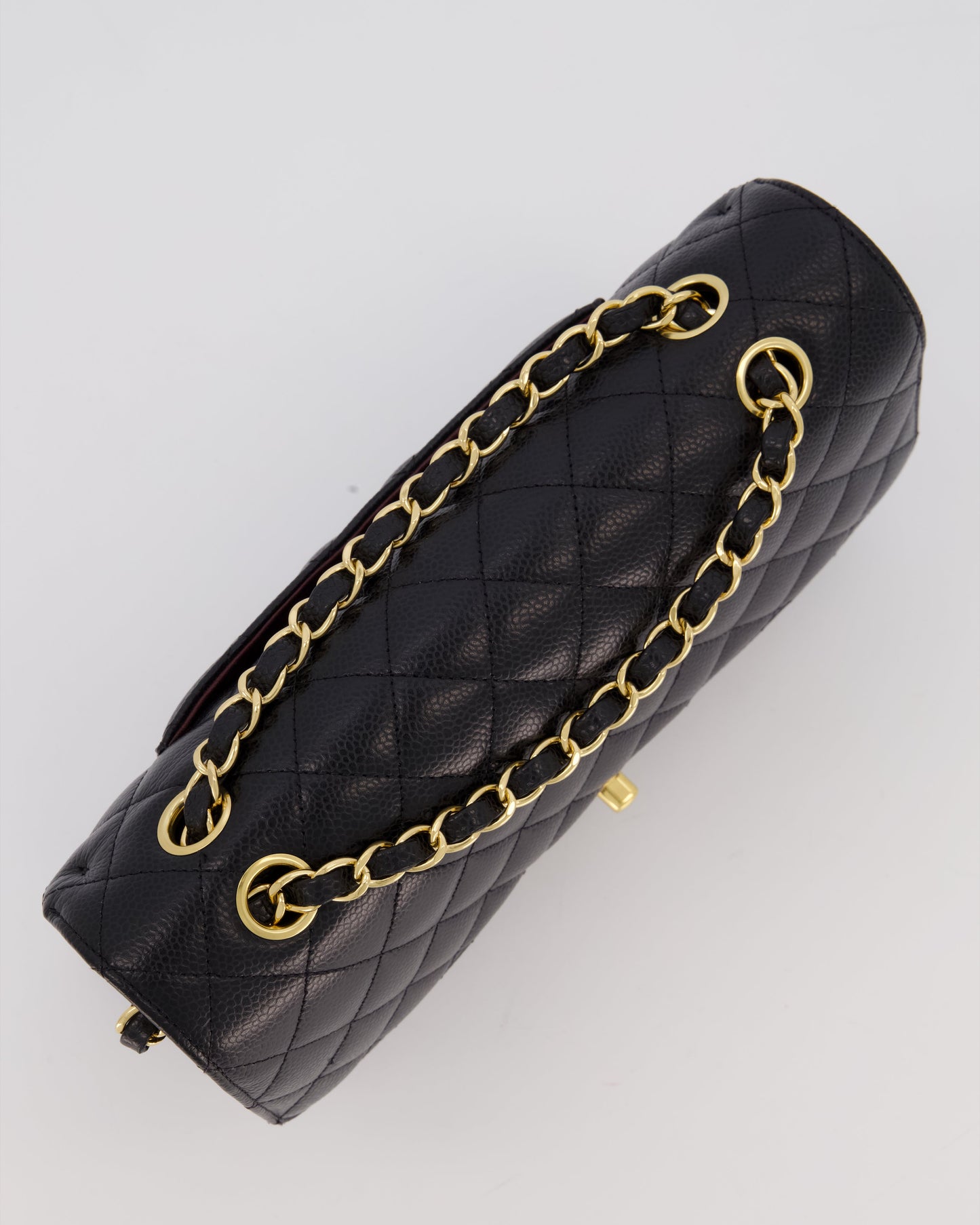 Chanel Black Medium Classic Double Flap Bag in Caviar Leather with Gold Hardware