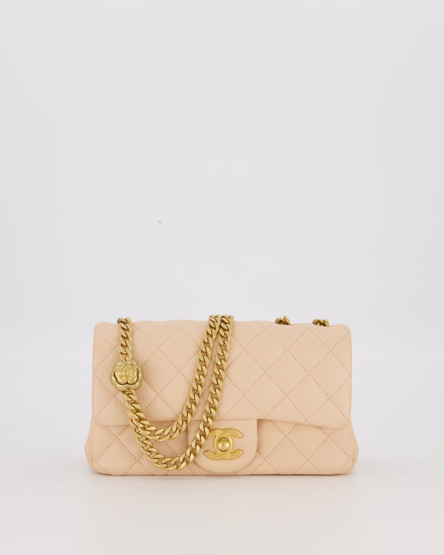 Chanel Coco Crush Peach Mini Rectangular Flap Bag in Lambskin Leather with Brushed Gold Hardware