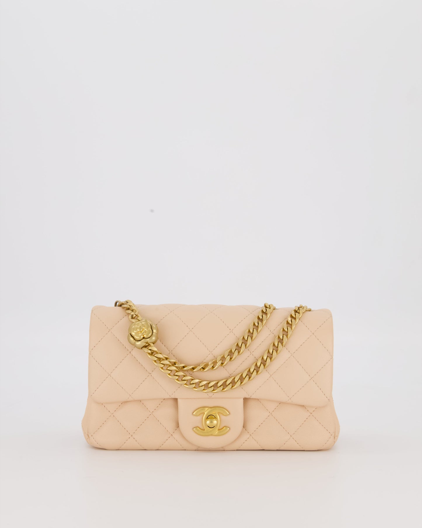 Chanel Coco Crush Peach Mini Rectangular Flap Bag in Lambskin Leather with Brushed Gold Hardware