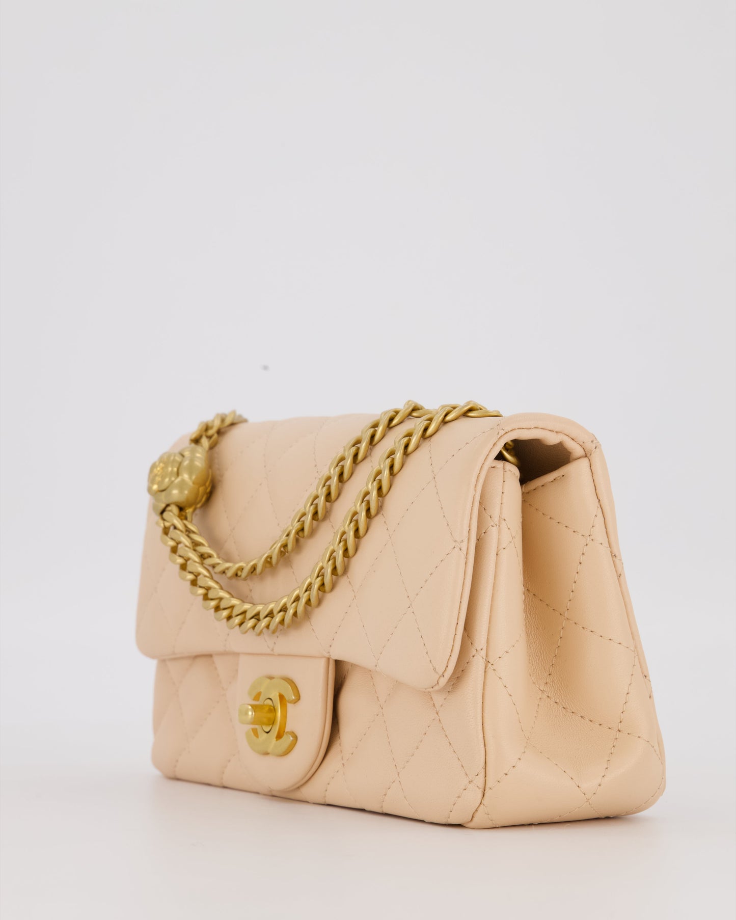 Chanel Coco Crush Peach Mini Rectangular Flap Bag in Lambskin Leather with Brushed Gold Hardware