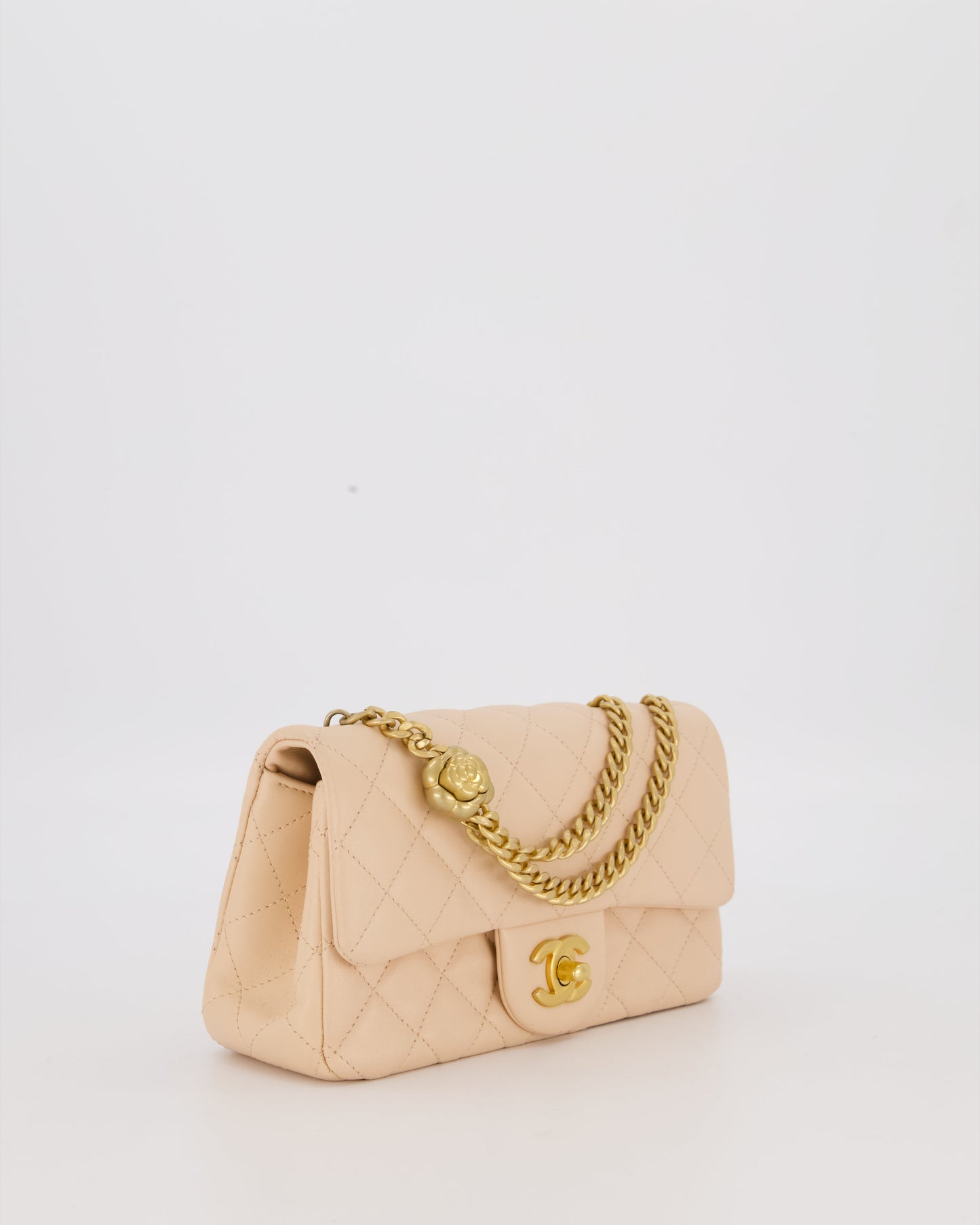 Chanel Coco Crush Peach Mini Rectangular Flap Bag in Lambskin Leather with Brushed Gold Hardware