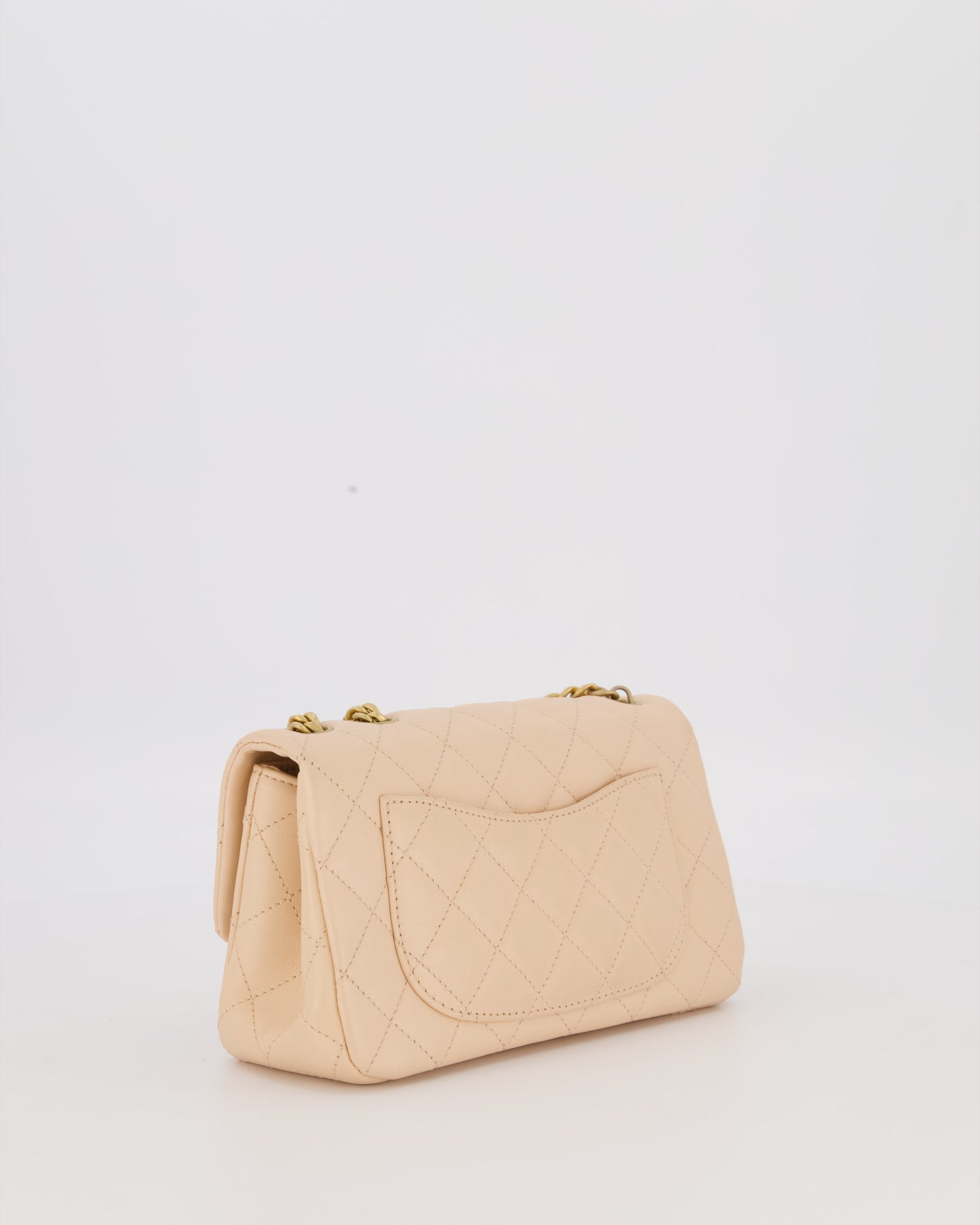 Chanel Coco Crush Peach Mini Rectangular Flap Bag in Lambskin Leather with Brushed Gold Hardware
